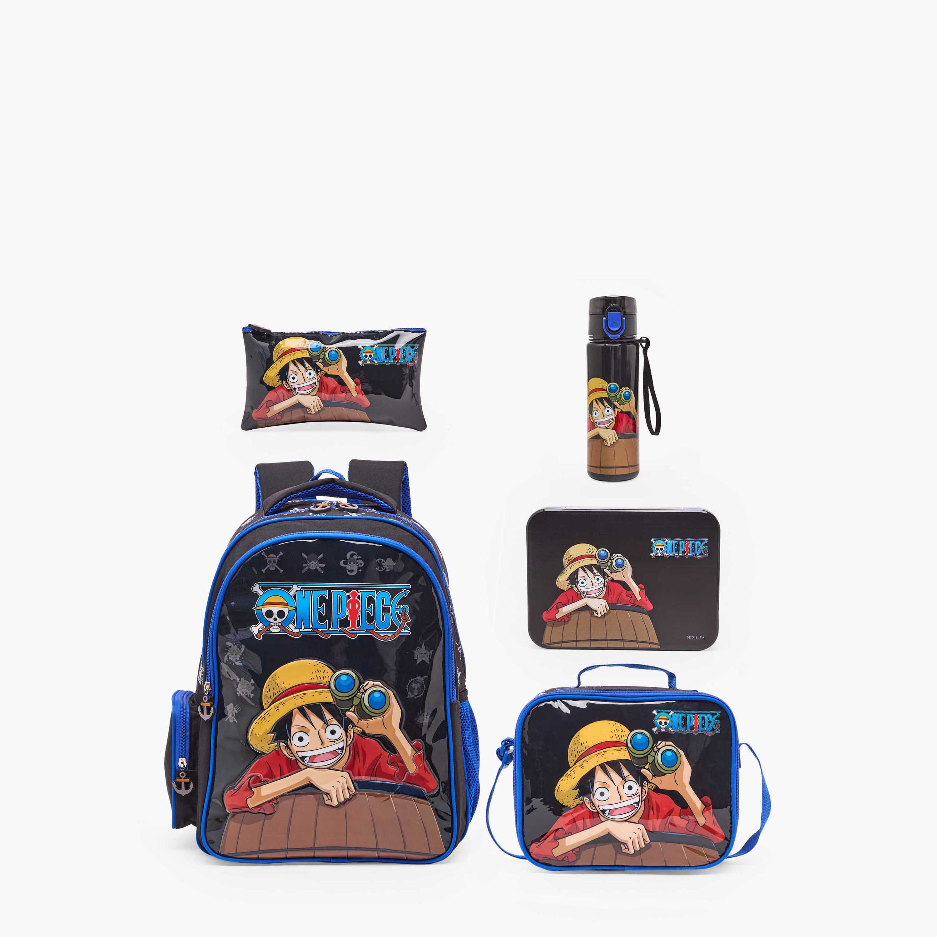 Toei Animation Printed 5-Piece School Backpack Set for Boys for 5-8 Years with Bottle - 16 inches-school-bagsandbackpacks-backpacks-image-2