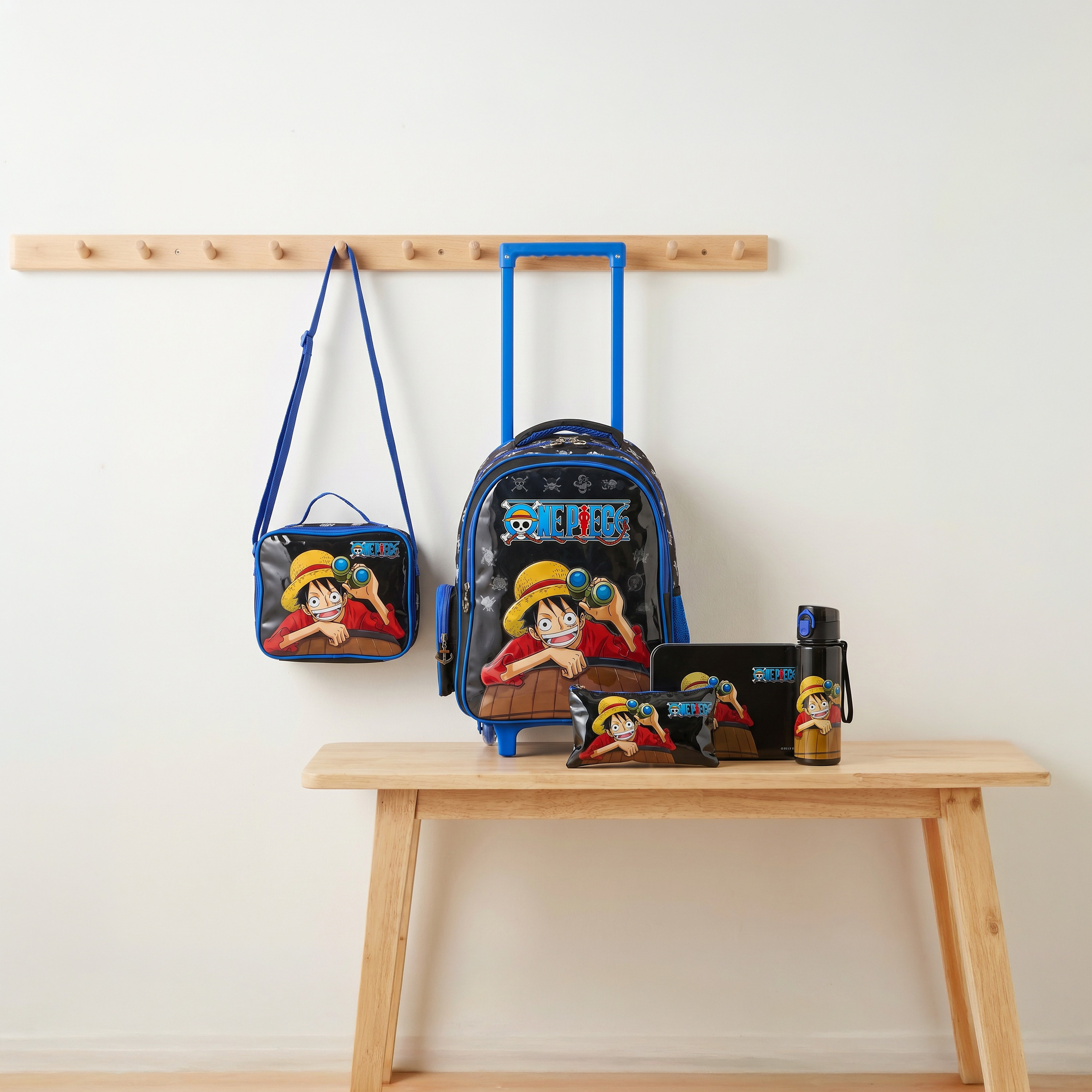 Toei Animation One Piece Trolley Bag for Boys 5-8 Years with Padded Straps - 16 inches-school-bagsandbackpacks-trolleybags-image-1