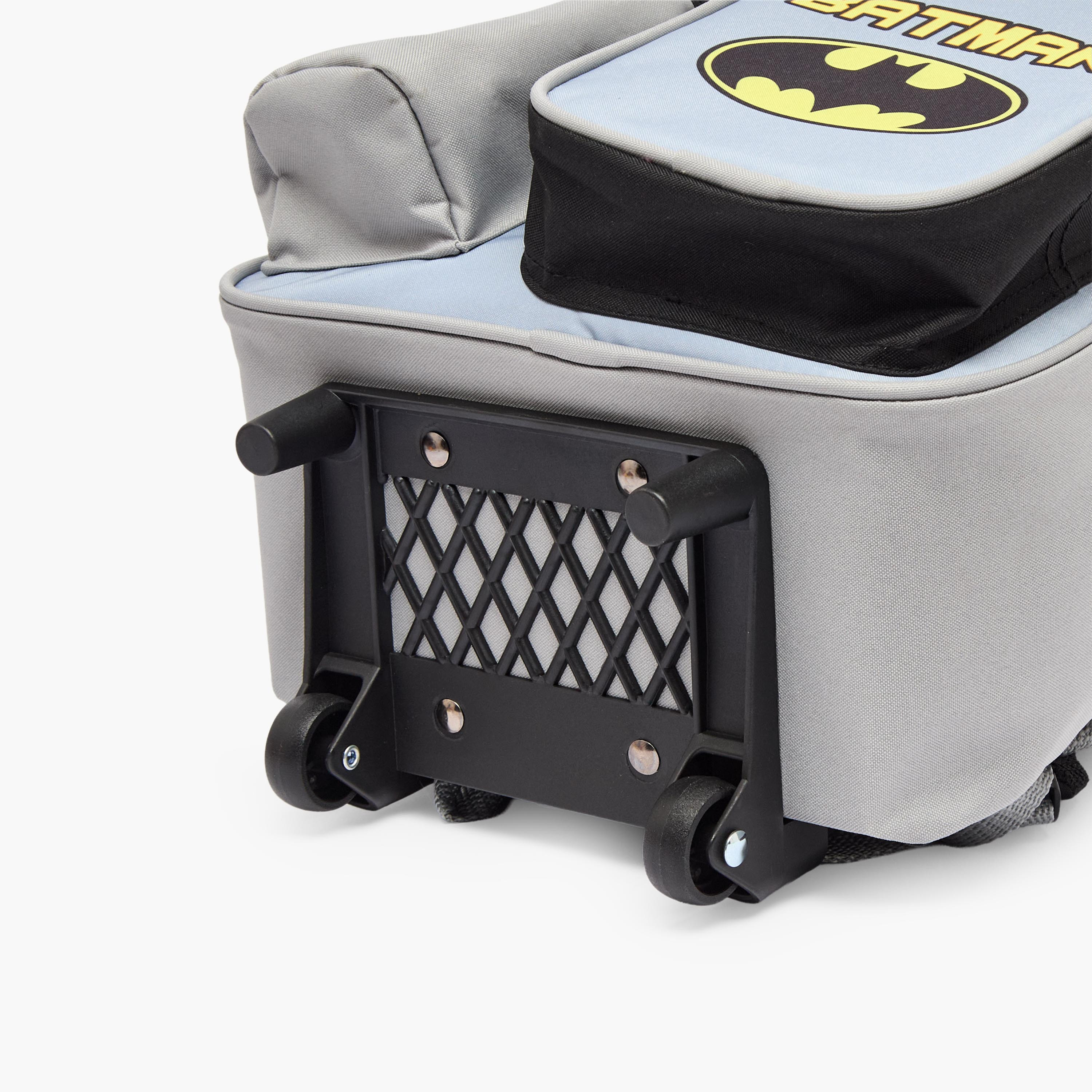 Batman Print 3-Piece School Trolley Bag Set for Boys 3-5 Years with Lunch Box - 14 inches-school-bagsandbackpacks-trolleybags-image-14