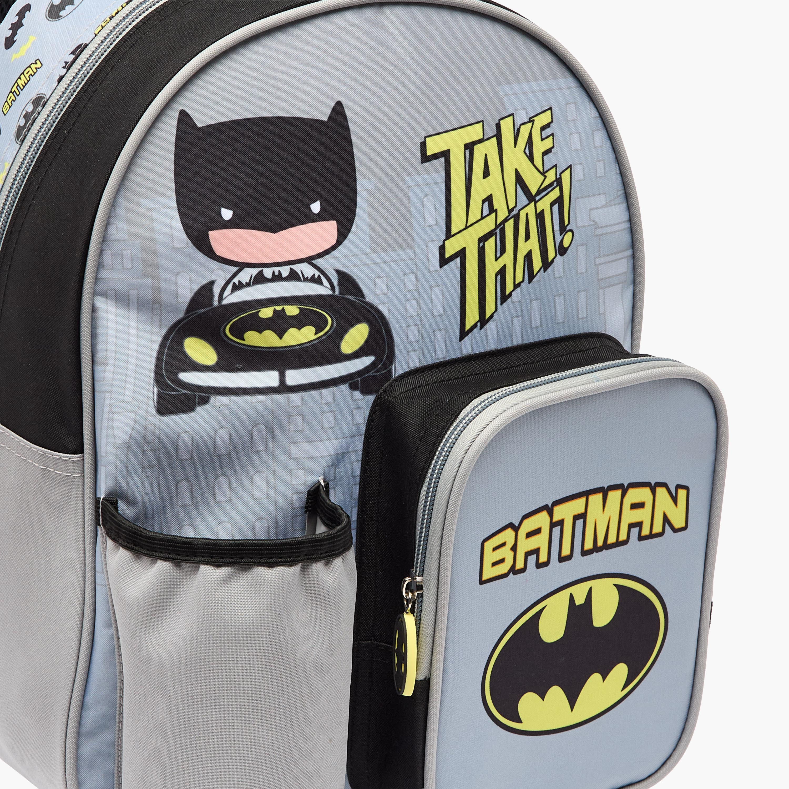 Batman Print 3-Piece School Trolley Bag Set for Boys 3-5 Years with Lunch Box - 14 inches-school-bagsandbackpacks-trolleybags-image-7