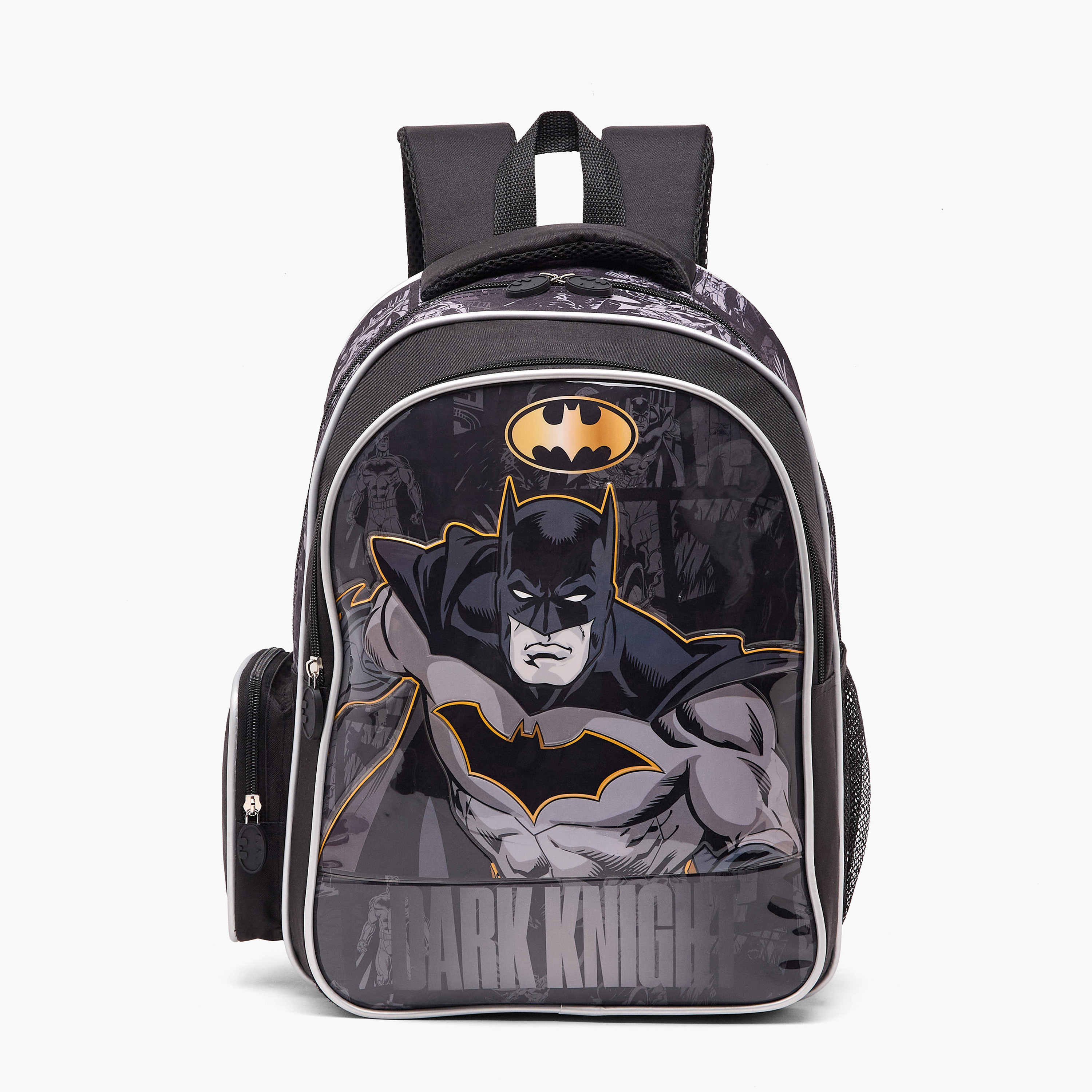طقم شنطة مدرسية للأولاد من 5-8 سنوات بطبعة باتمان مع شنطة غداء - 5 قطع - 16 بوصة-school-bagsandbackpacks-backpacks-image-2