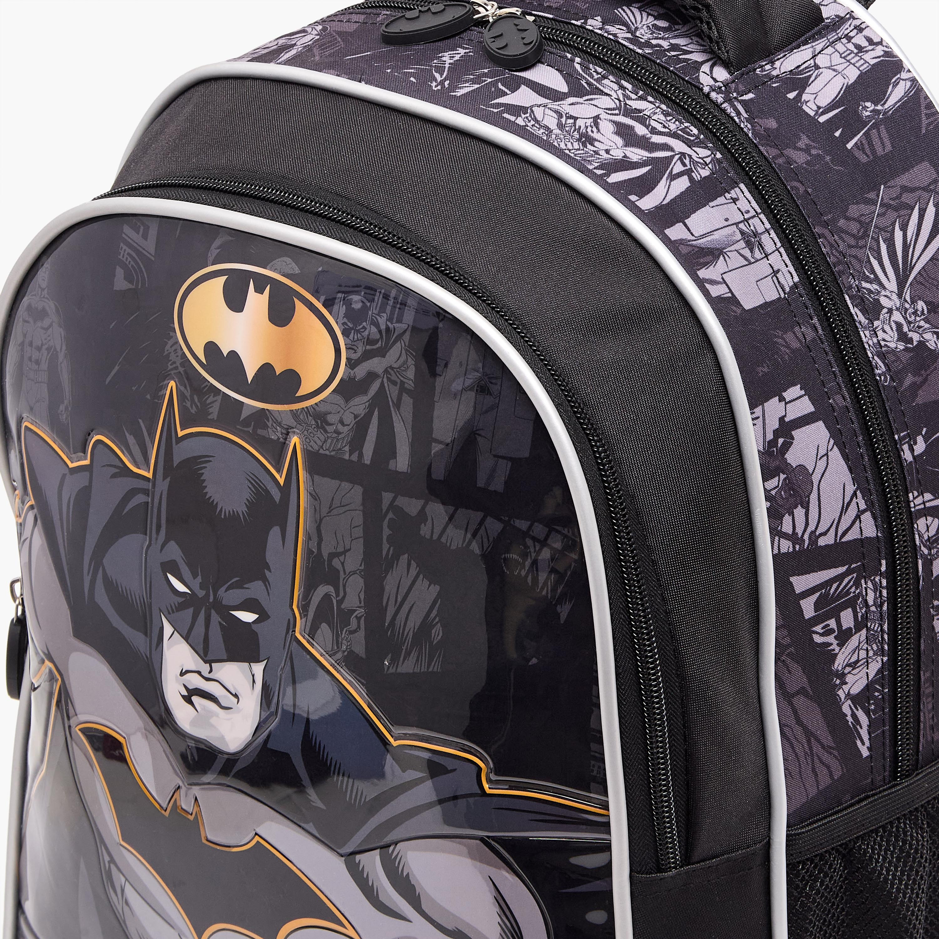 طقم شنطة مدرسية للأولاد من 5-8 سنوات بطبعة باتمان مع شنطة غداء - 5 قطع - 16 بوصة-school-bagsandbackpacks-backpacks-image-4
