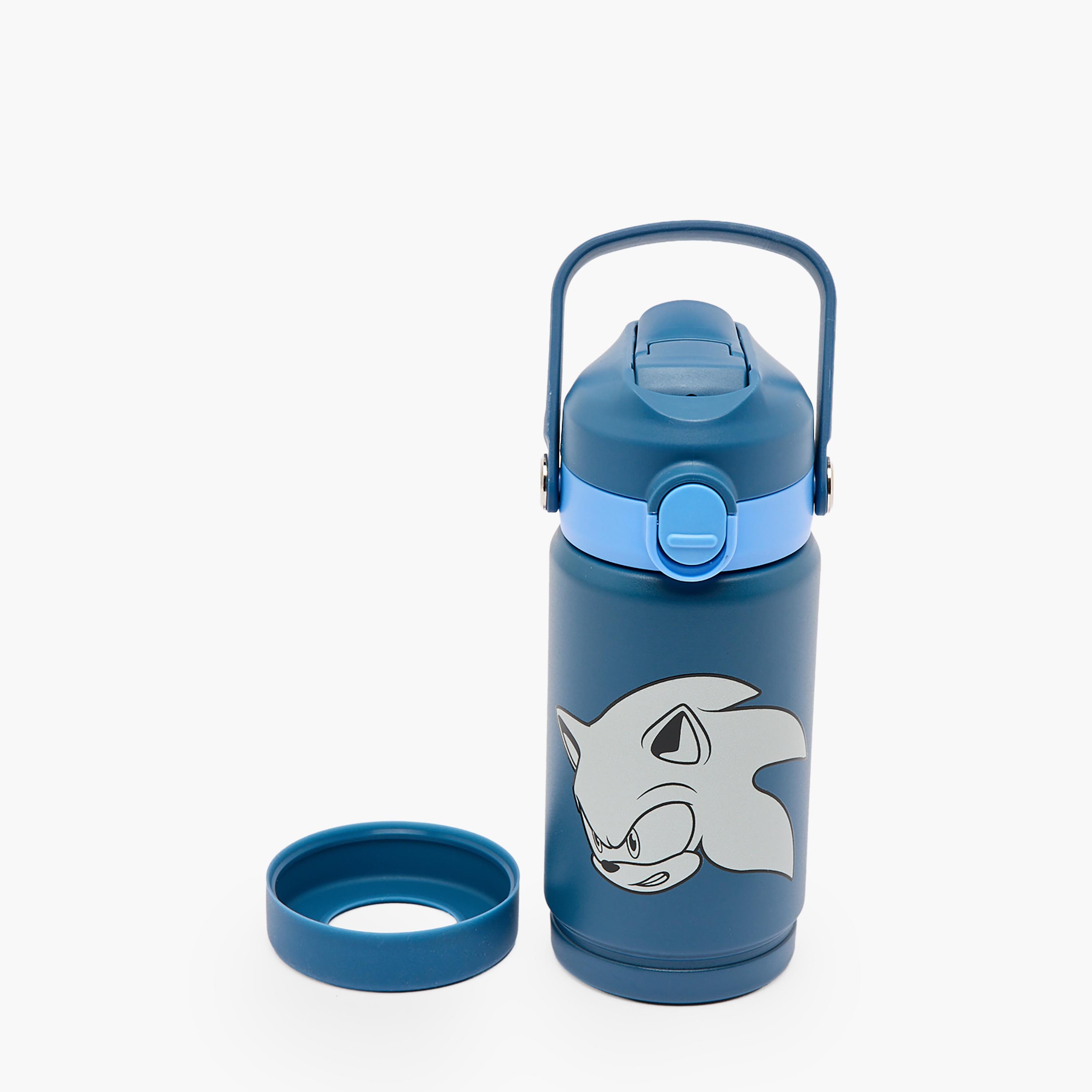 قارورة مياه ستانلس ستيل بقشّة ومقبض حمل وطبعات سونيك ذا هيدجهوج-school-waterbottles-image-9