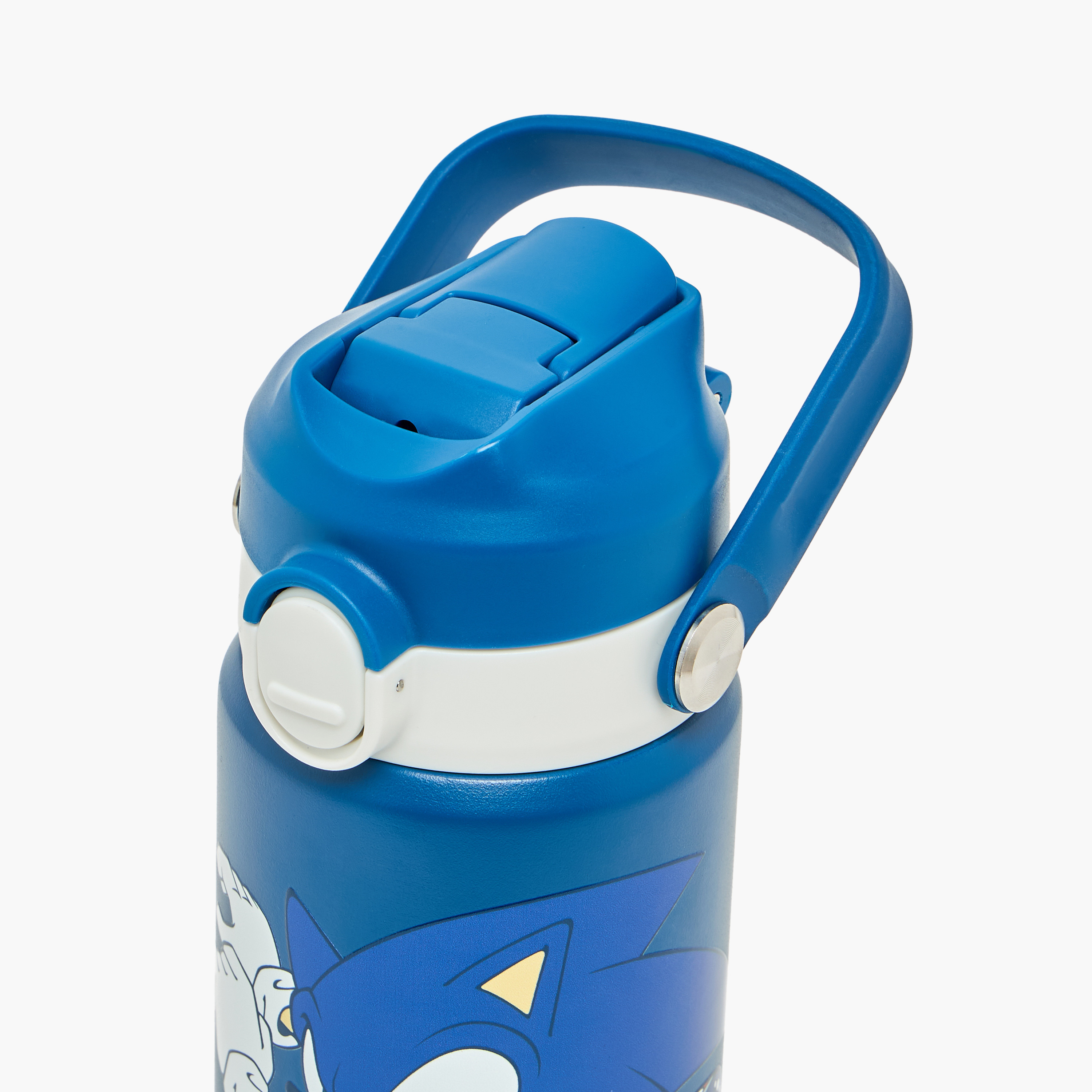 Sonic Printed Stainless Steel Water Bottle with Flip Spout and Handle-school-waterbottles-image-4