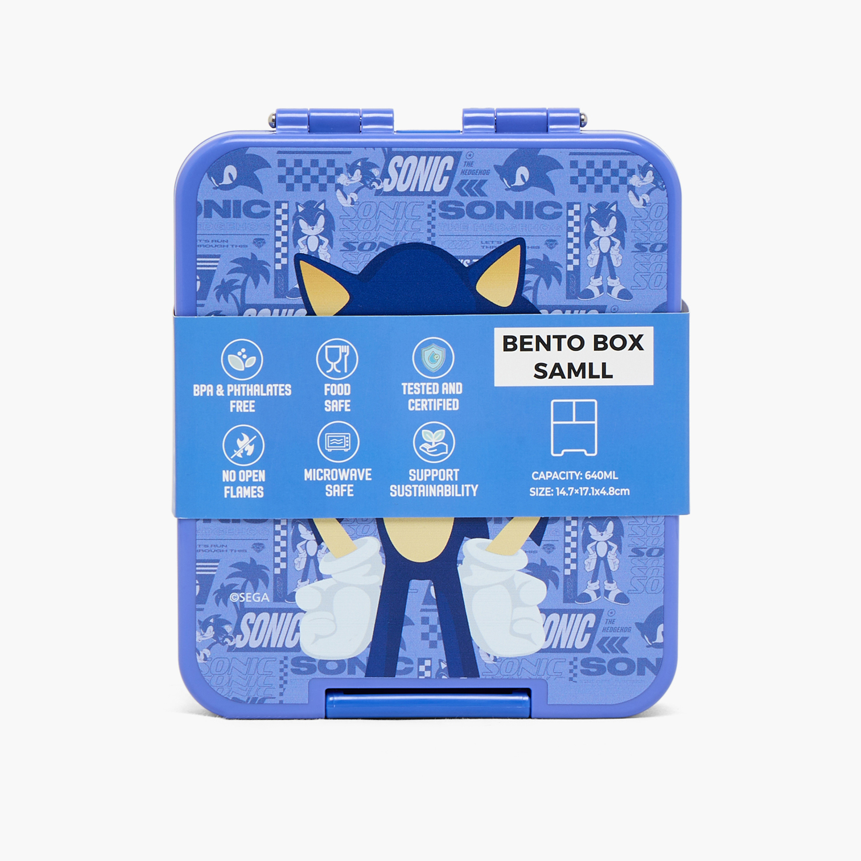 Sonic Printed Bento Lunch Box for Boys with 3 Compartments-school-lunchessentials-lunchboxes-image-11