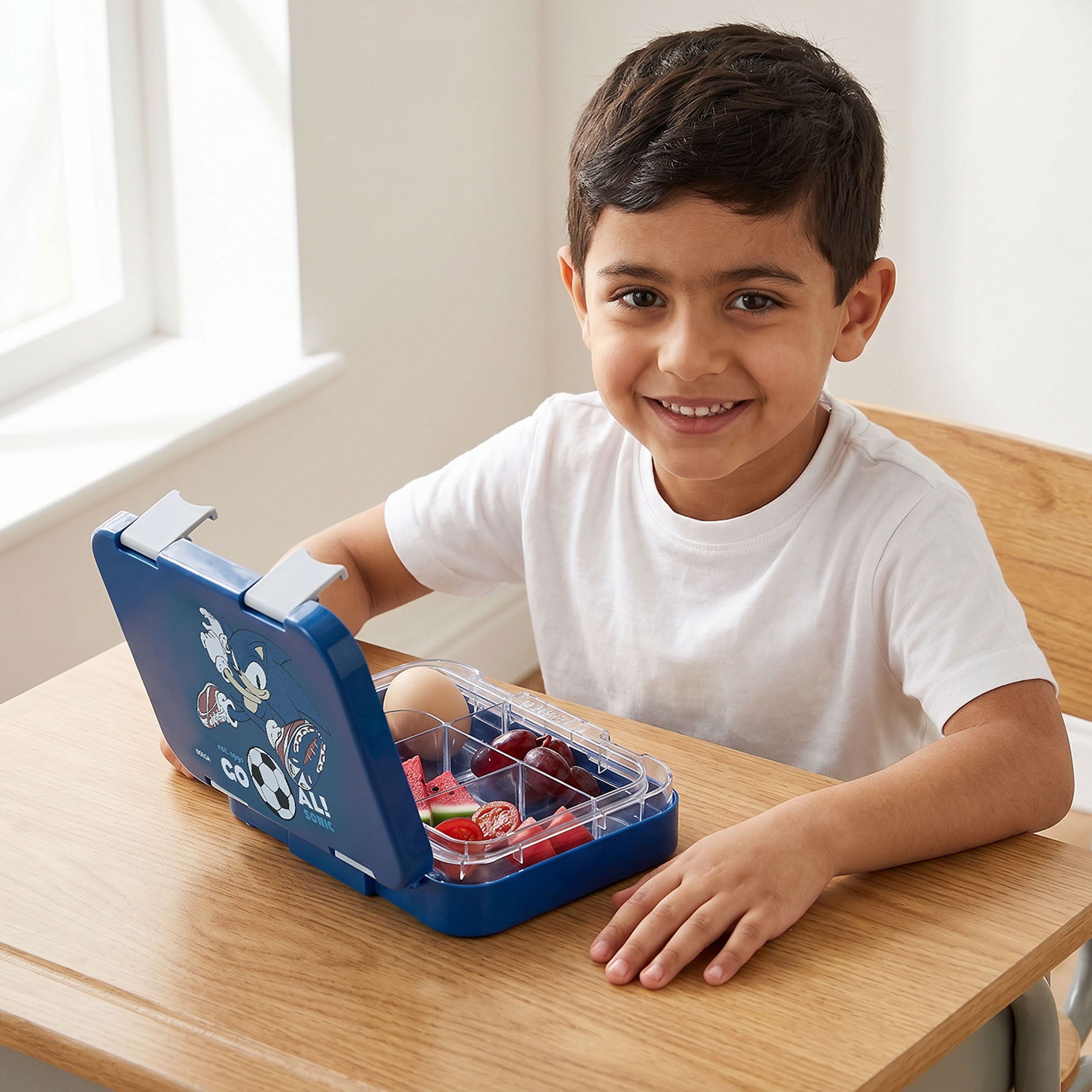 صندوق غداء بينتو بطبعات سونيك للأولاد وغطاء بقفل بمشبك إغلاق - 750 مل.-school-lunchessentials-lunchboxes-image-3