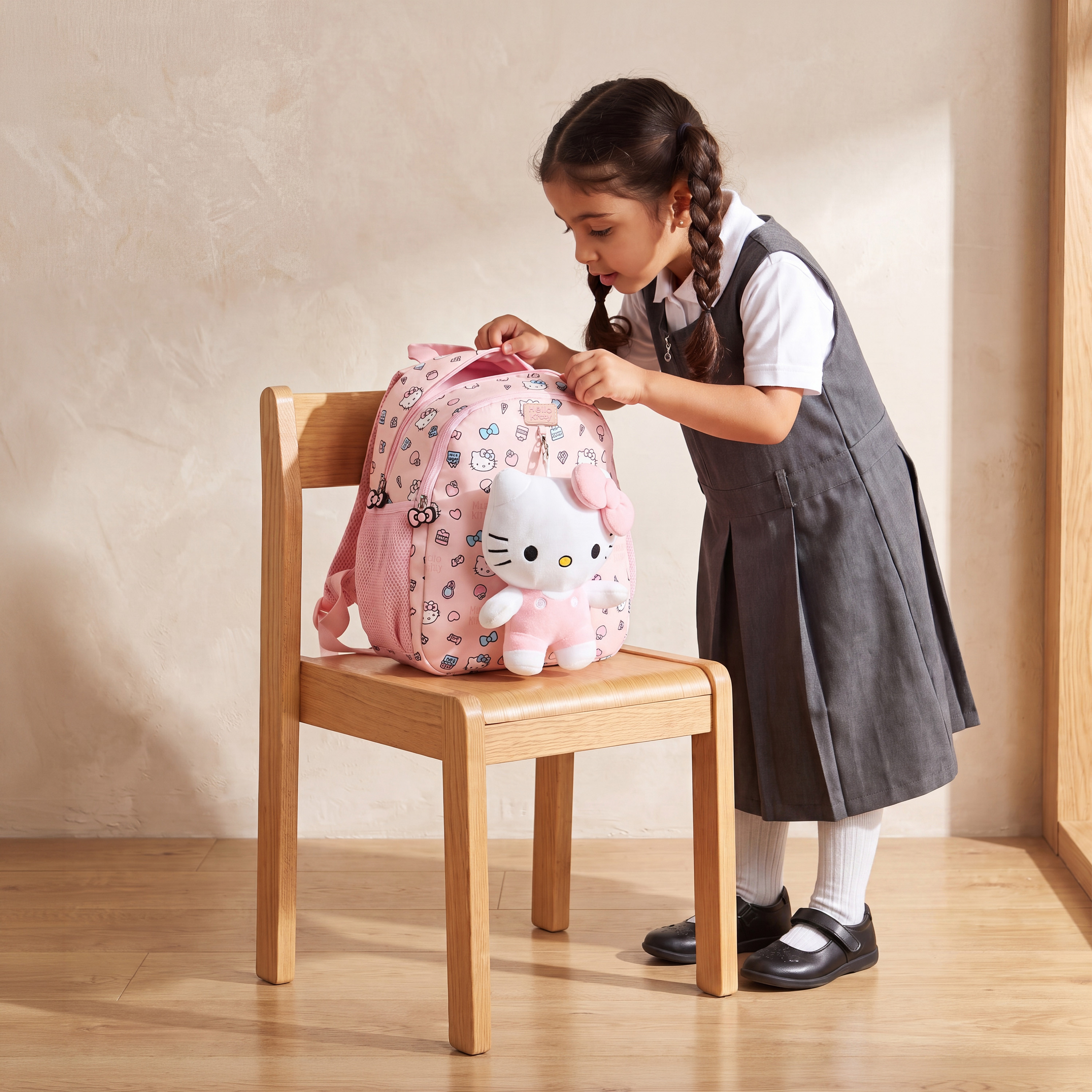Sanrio Hello Kitty Print Backpack for Girls 3-5 Years with Padded Straps - 14 inches-school-bagsandbackpacks-backpacks-image-2