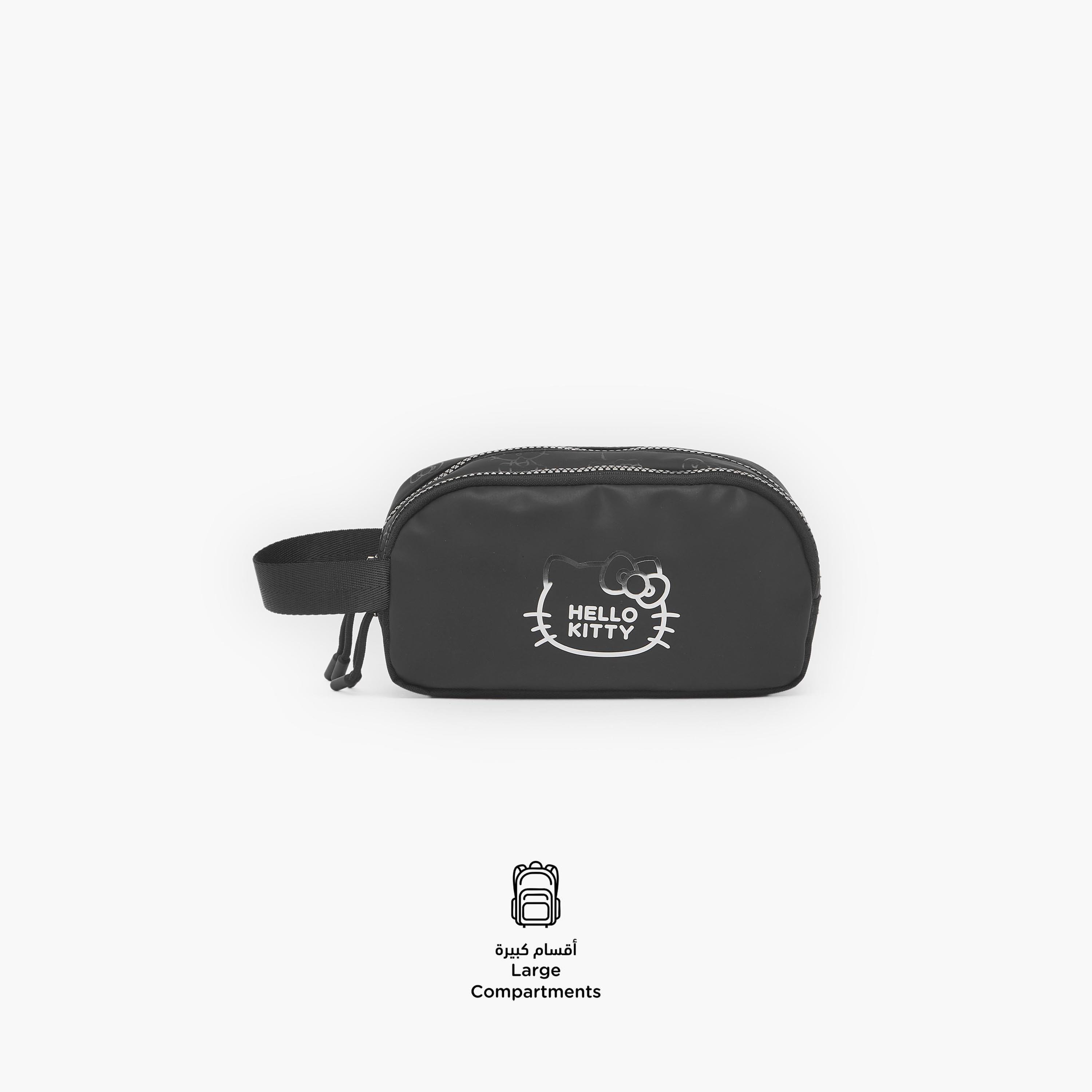 مقلمة بقسمين وطبعات هالو كيتي من سانريو-school-stationery-pencilcases-image-2