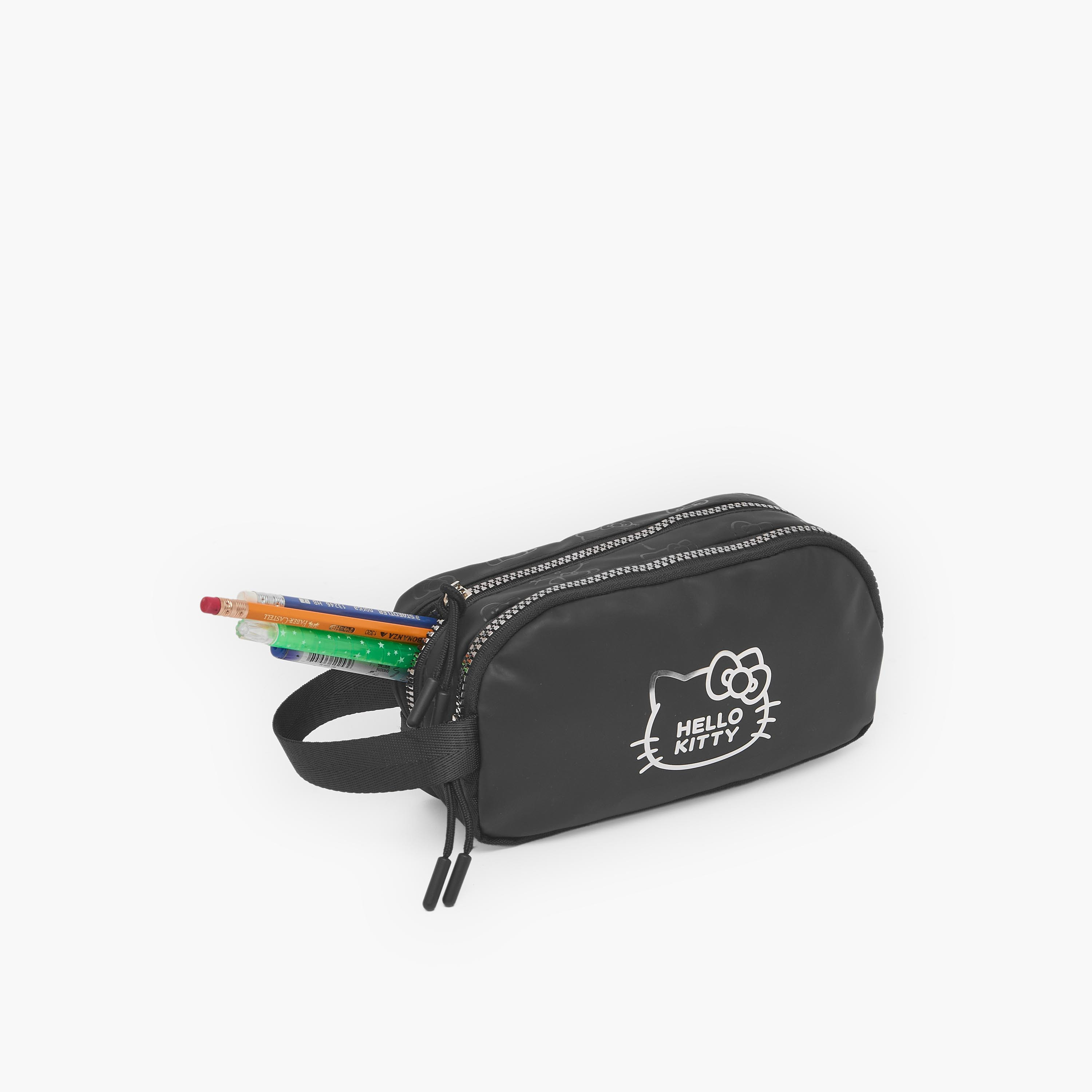 مقلمة بقسمين وطبعات هالو كيتي من سانريو-school-stationery-pencilcases-image-7