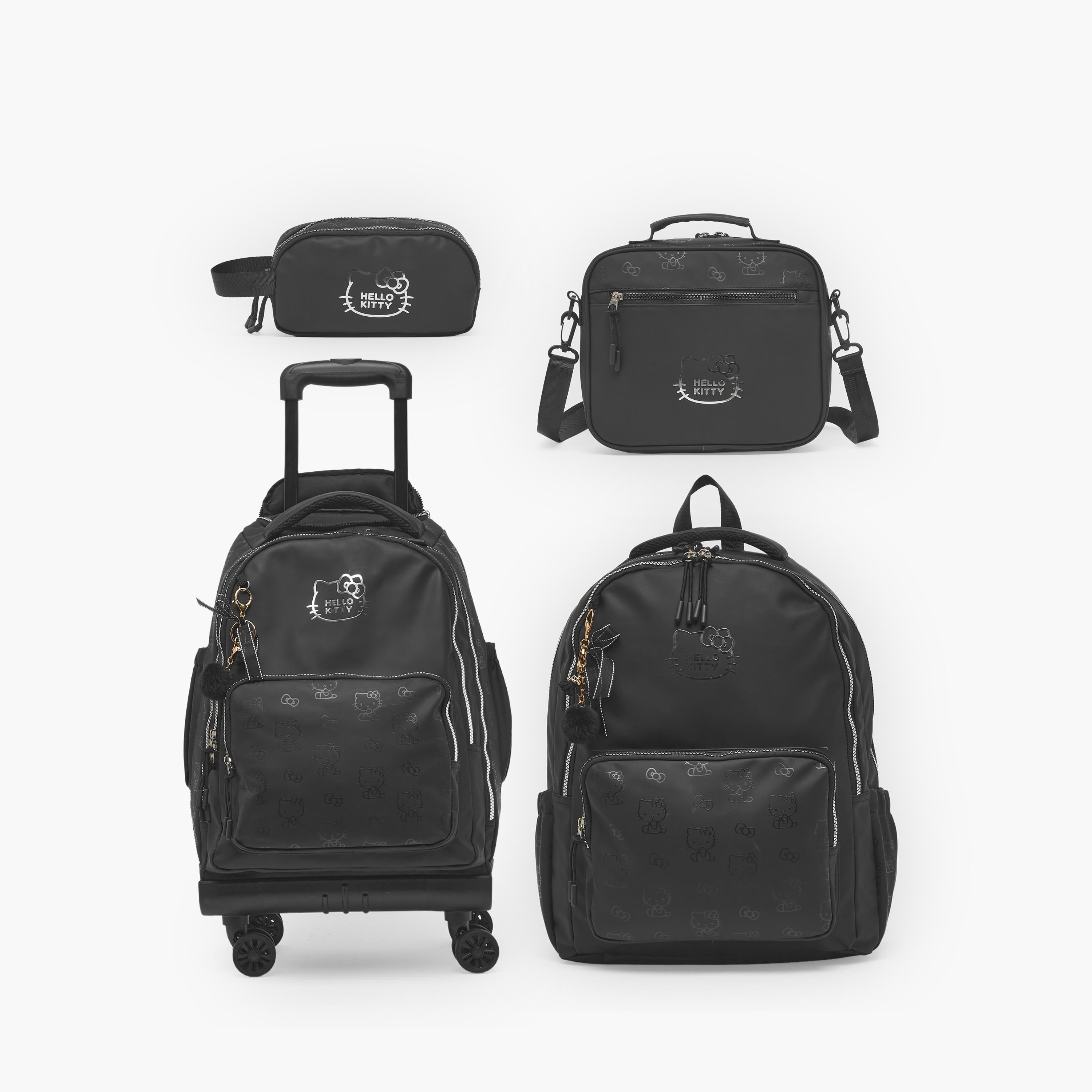 شنطة ترولي بطبعة هيلو كيتي للبنات من 8-12 سنة مع مقبض قابل للسحب من سانريو - 18 بوصة-school-bagsandbackpacks-trolleybags-image-11