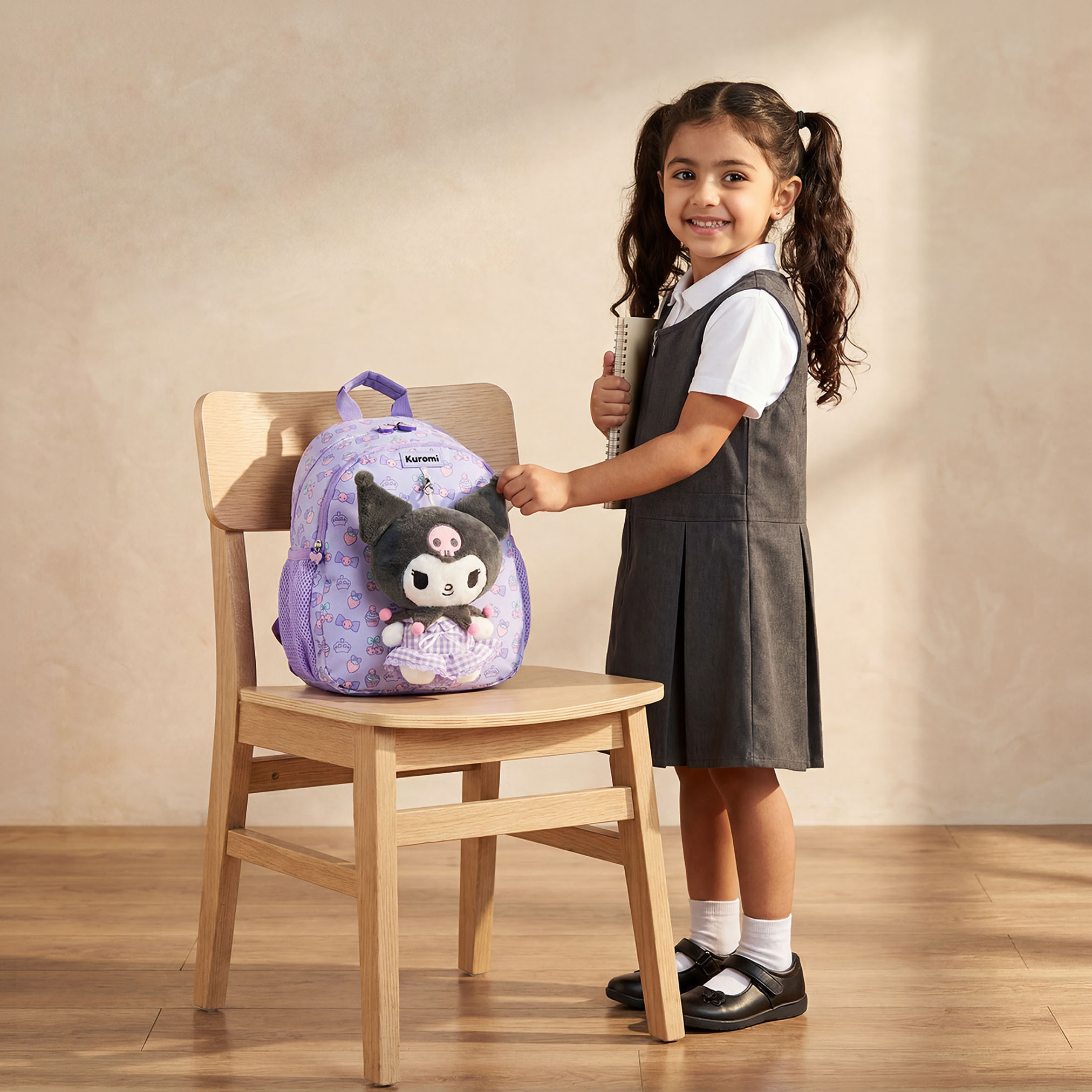 شنطة ظهر بجيب لابتوب وطبعات كورومي للبنات بعمر 3-5 سنوات من سانريو - 14 بوصة-school-bagsandbackpacks-backpacks-image-3