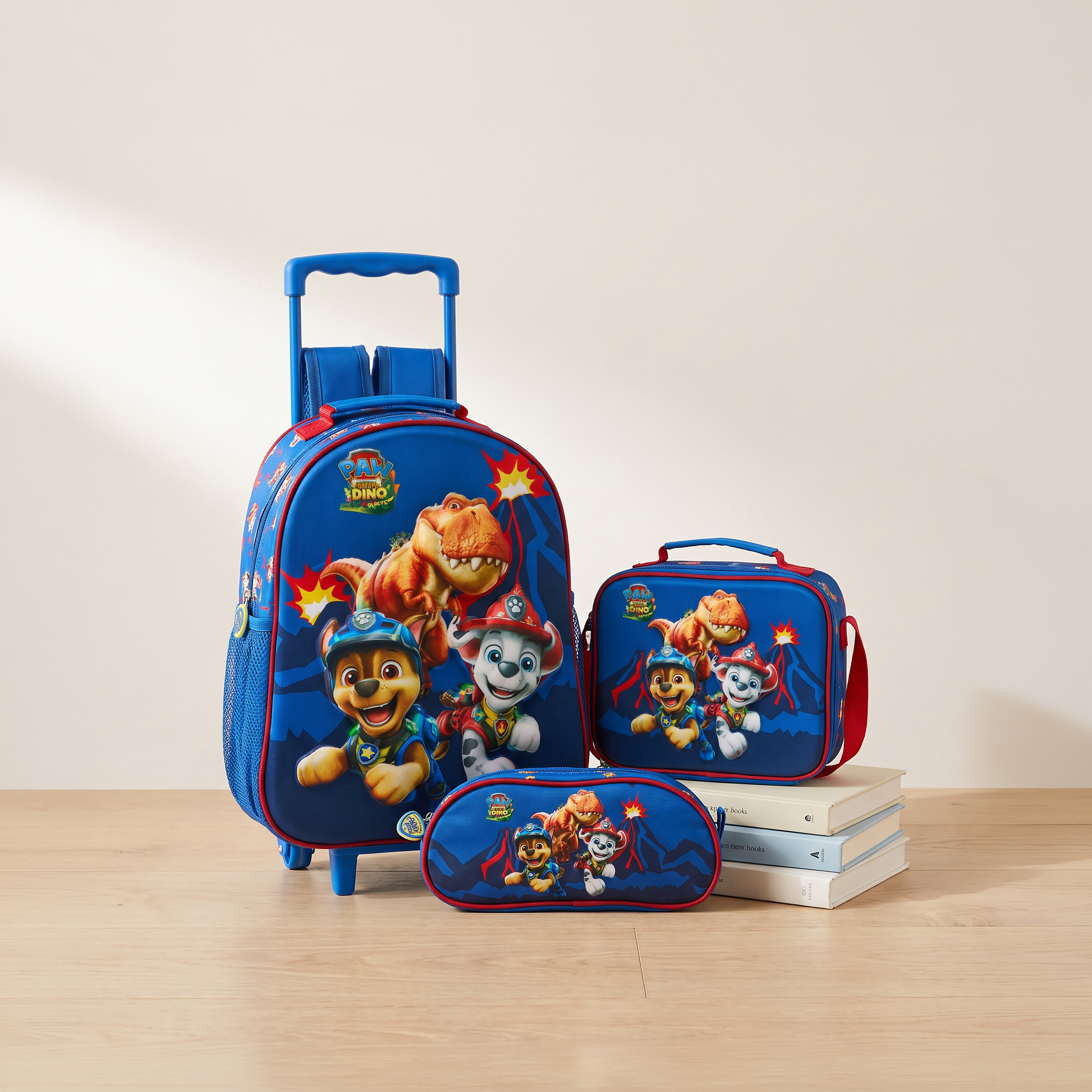 Juniors PAW Patrol Print Trolley Bag Set for Boys 3-5 Years with Lunch Bag Handle - 14 inches-school-bagsandbackpacks-trolleybags-image-1