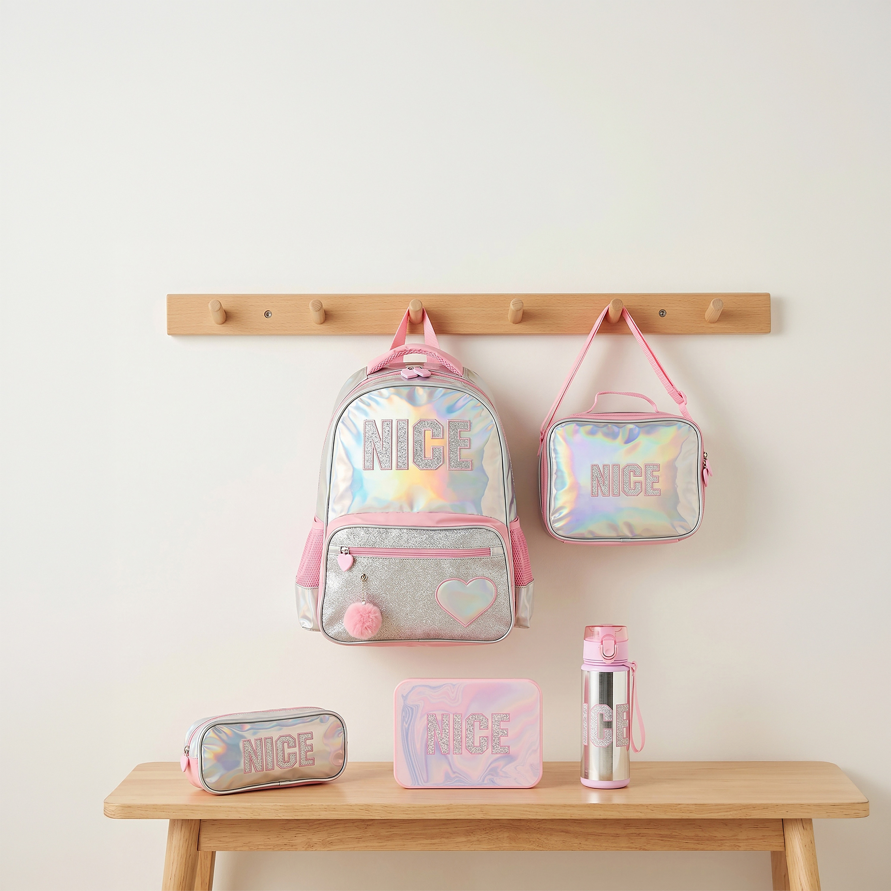 Juniors Printed 5-Piece School Backpack Set for Girls 5-8 Years with Lunch Bag - 16 inches-school-bagsandbackpacks-backpacks-image-1