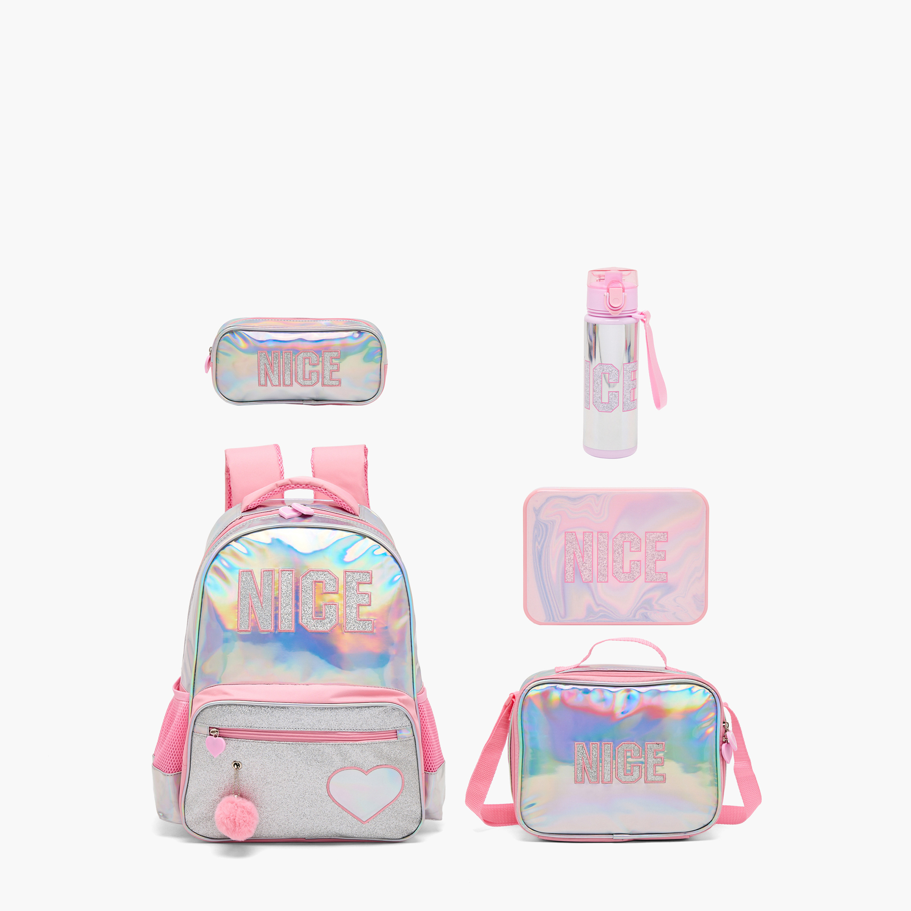 Juniors Printed 5-Piece School Backpack Set for Girls 5-8 Years with Lunch Bag - 16 inches-school-bagsandbackpacks-backpacks-image-2