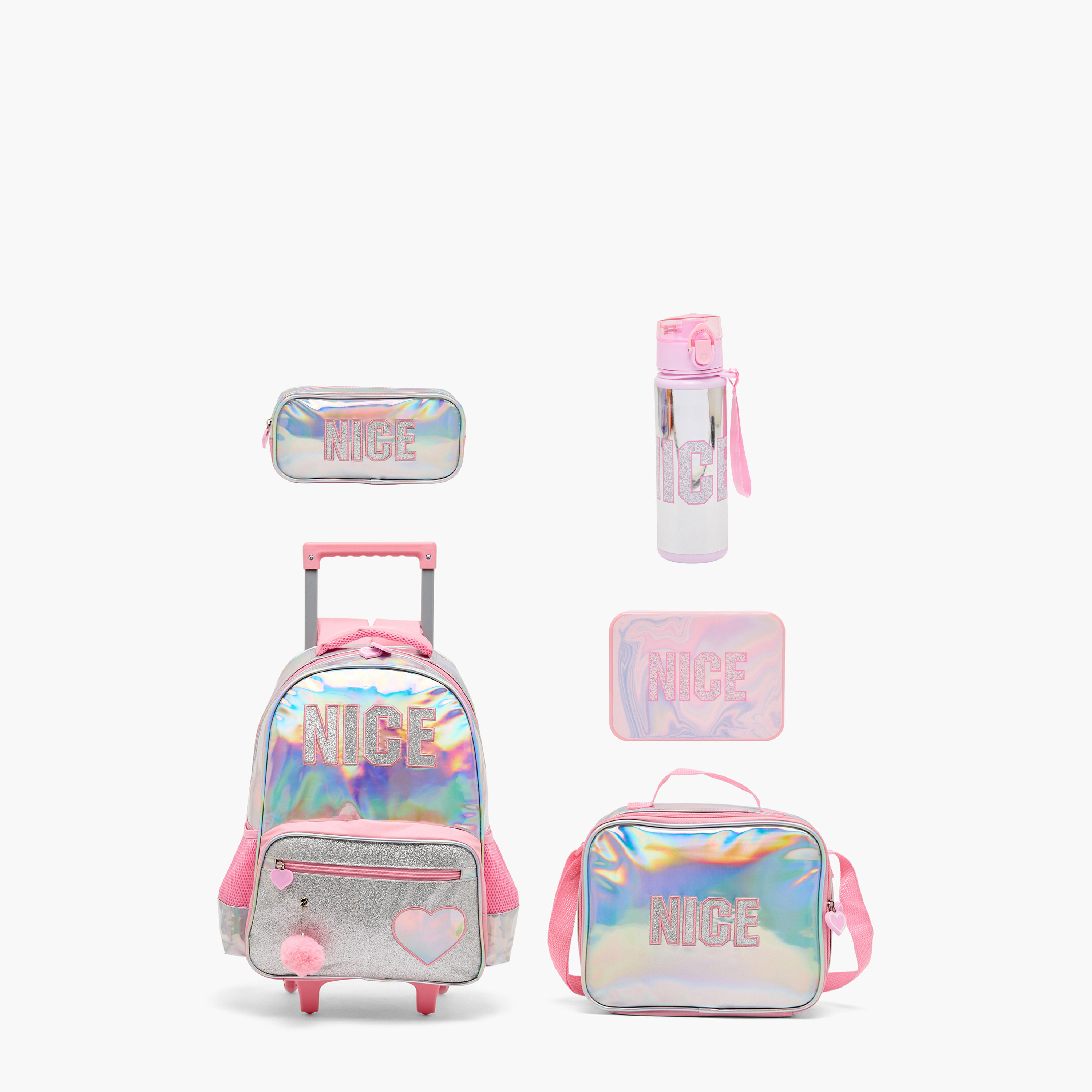 Juniors Printed 5-Piece School Bag Set for Girls 5-8 Years with Lunch Box and Bottle - 16 inches-school-bagsandbackpacks-trolleybags-image-2