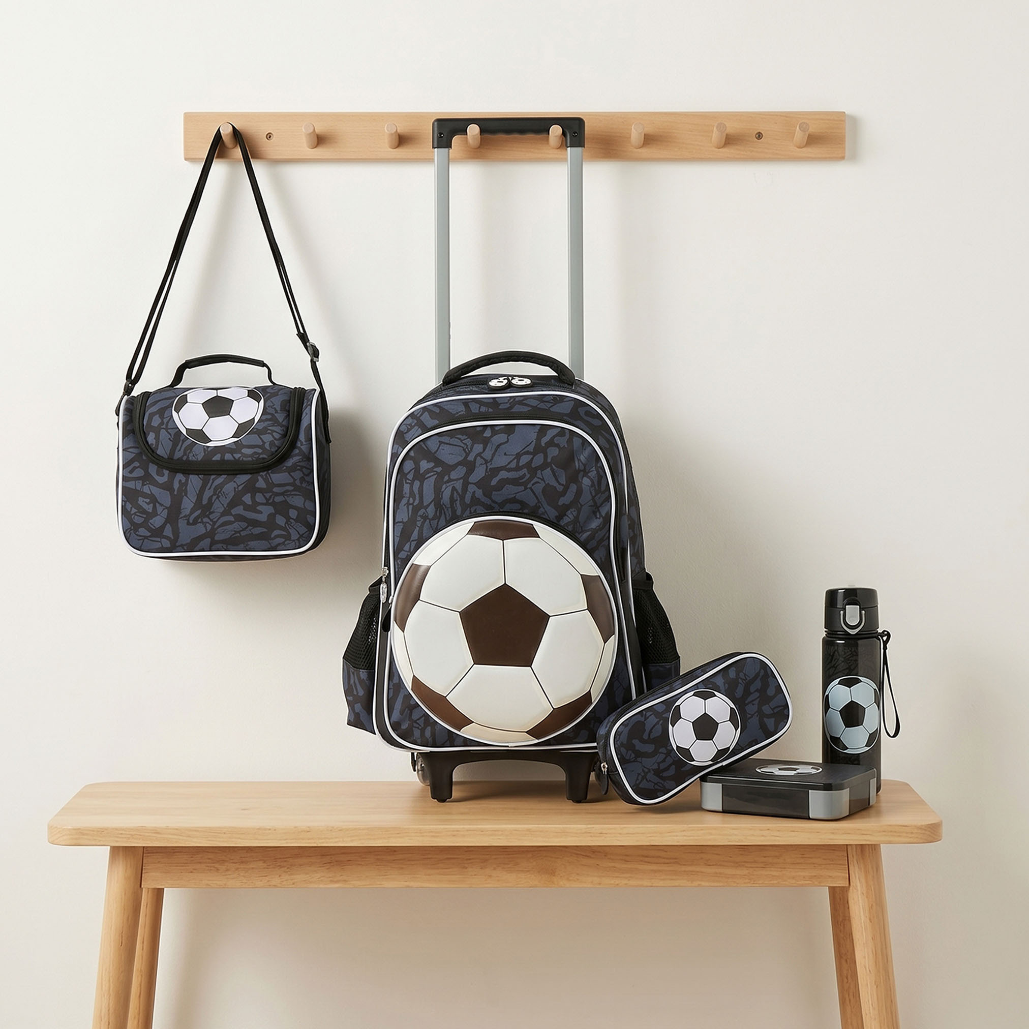 Juniors Football 5-Piece School Bag Set for Boys 5-8 Years with Lunch Box and Bottle - 16 inches-school-bagsandbackpacks-trolleybags-image-1