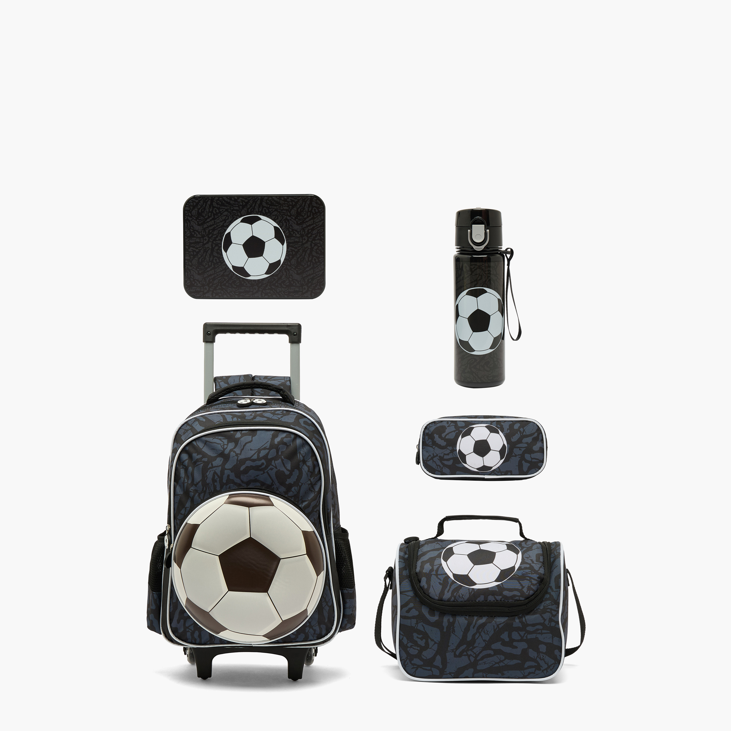Juniors Football 5-Piece School Bag Set for Boys 5-8 Years with Lunch Box and Bottle - 16 inches-school-bagsandbackpacks-trolleybags-image-2