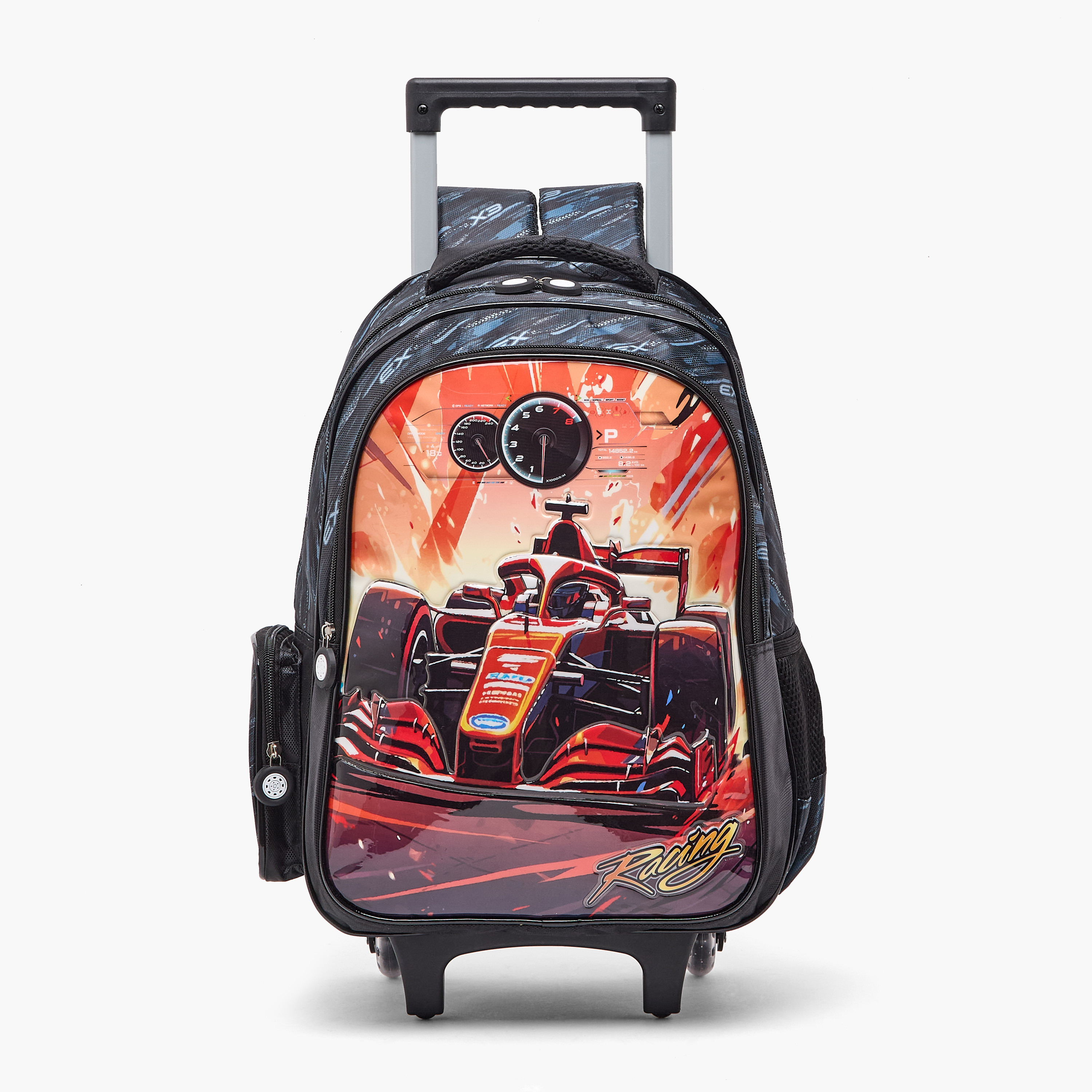 Juniors Car Print 5-Piece School Trolley Bag Set for Boys 5-8 Years with Lunch Bag - 16 inches-school-bagsandbackpacks-trolleybags-image-4