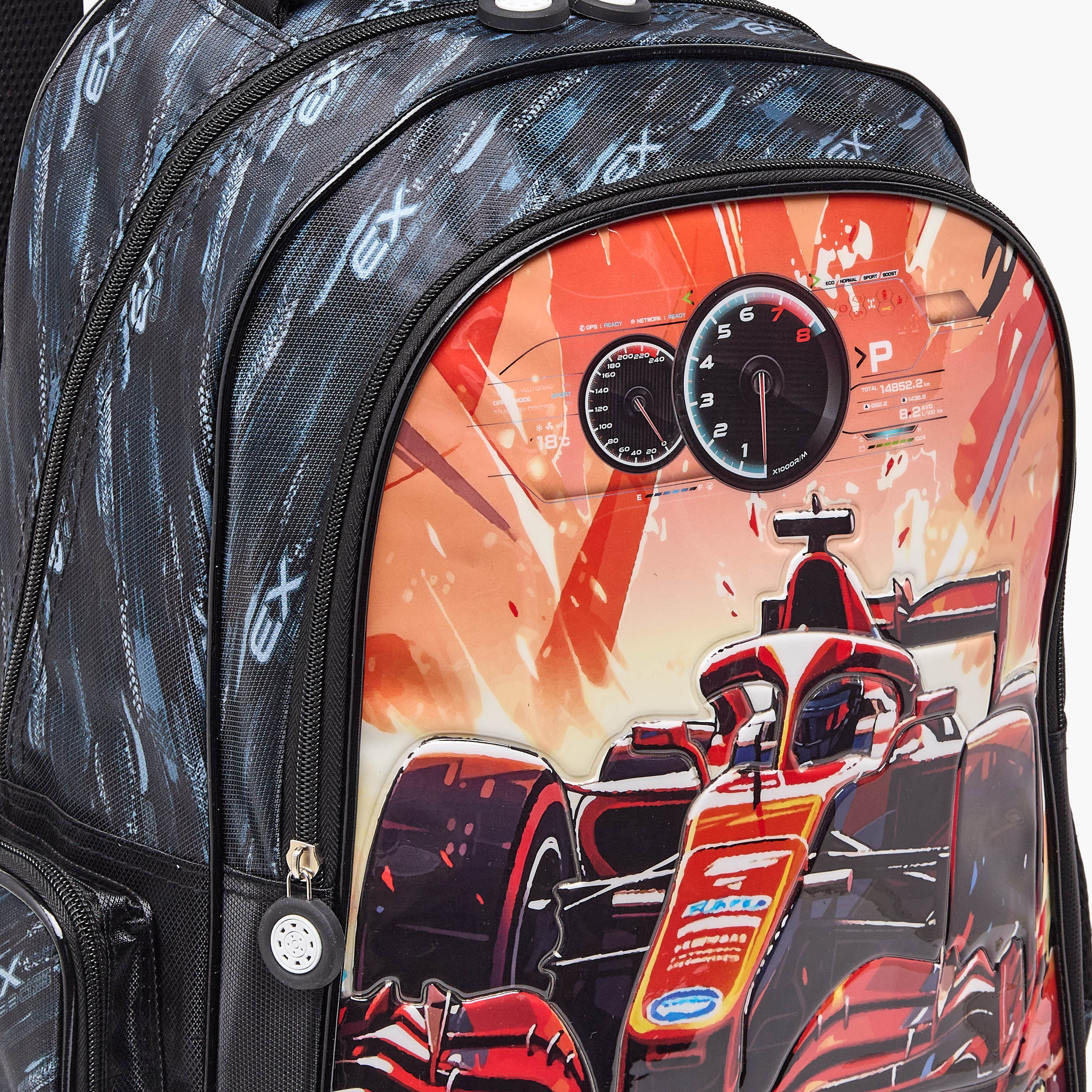 Juniors Car Print 5-Piece School Trolley Bag Set for Boys 5-8 Years with Lunch Bag - 16 inches-school-bagsandbackpacks-trolleybags-image-5