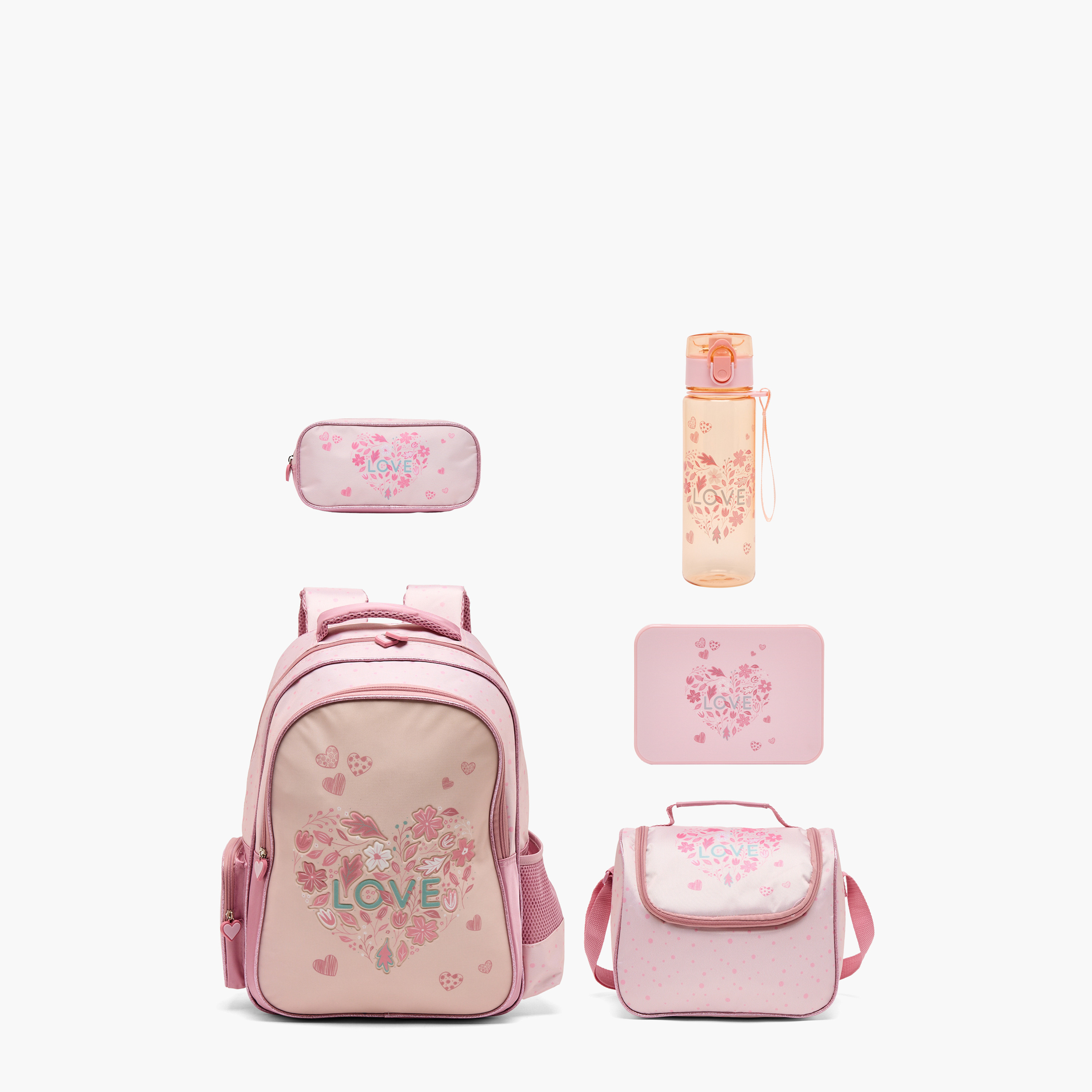 Juniors Printed 5-Piece School Backpack Set for Girls 5-8 Years with Lunch Bag - 16 inches-school-bagsandbackpacks-backpacks-image-1
