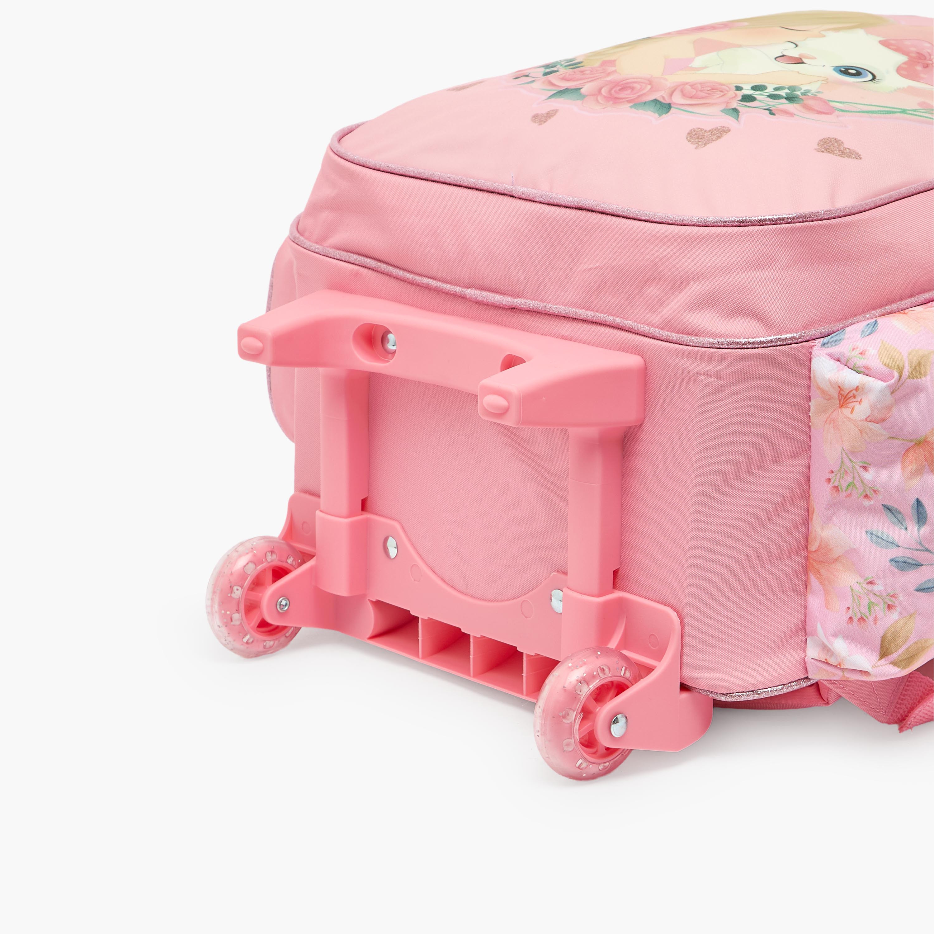 Juniors Cat Print 3-Piece School Trolley Bag Set for Girls 5-8 Years with Lunch Bag - 16 inches-school-bagsandbackpacks-trolleybags-image-12