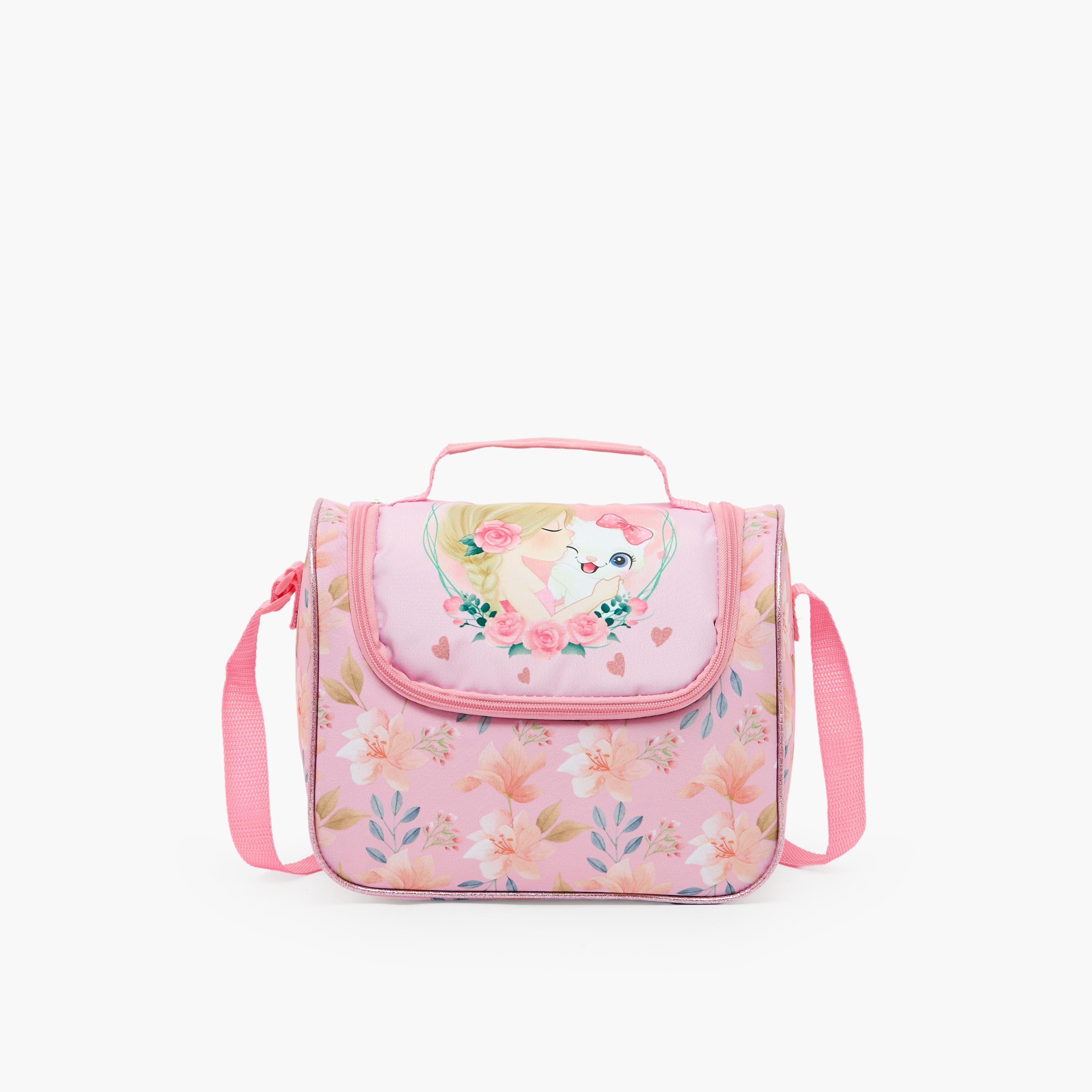 Juniors Cat Print 3-Piece School Trolley Bag Set for Girls 5-8 Years with Lunch Bag - 16 inches-school-bagsandbackpacks-trolleybags-image-13