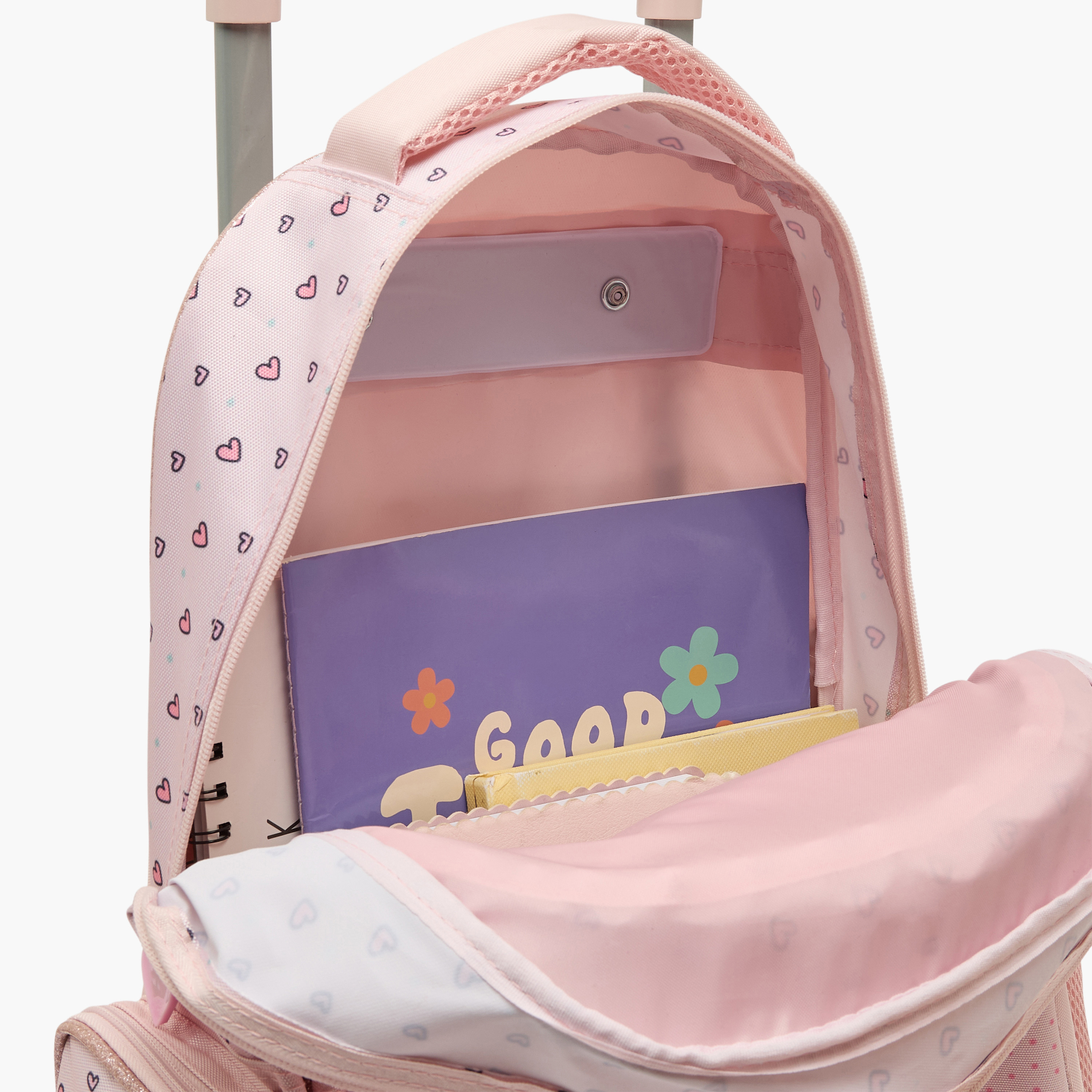 Juniors Rabbit Print 3-Piece School Trolley Bag Set for Girls 5-8 Years with Lunch Bag - 16 inches-school-bagsandbackpacks-trolleybags-image-11