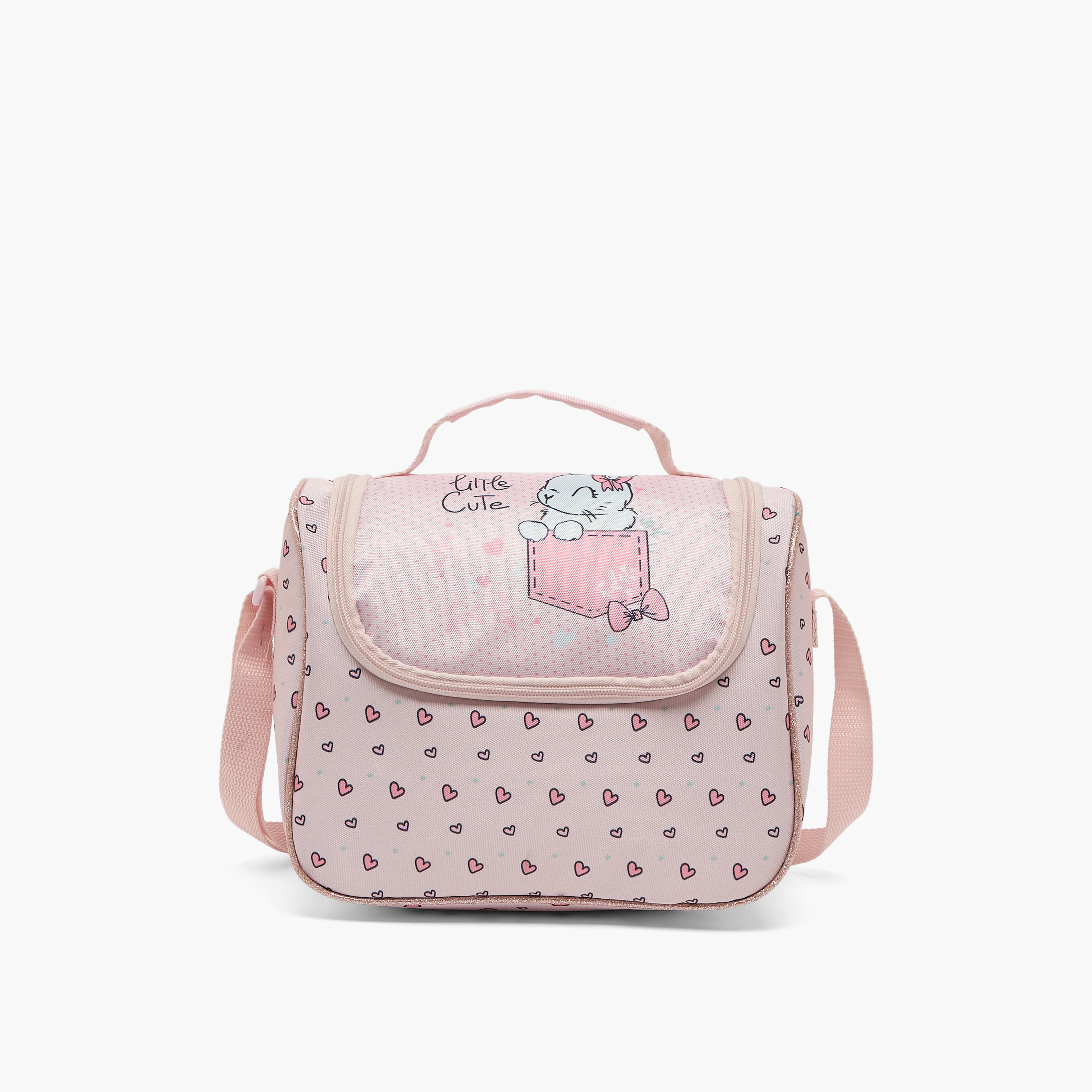Juniors Rabbit Print 3-Piece School Trolley Bag Set for Girls 5-8 Years with Lunch Bag - 16 inches-school-bagsandbackpacks-trolleybags-image-12