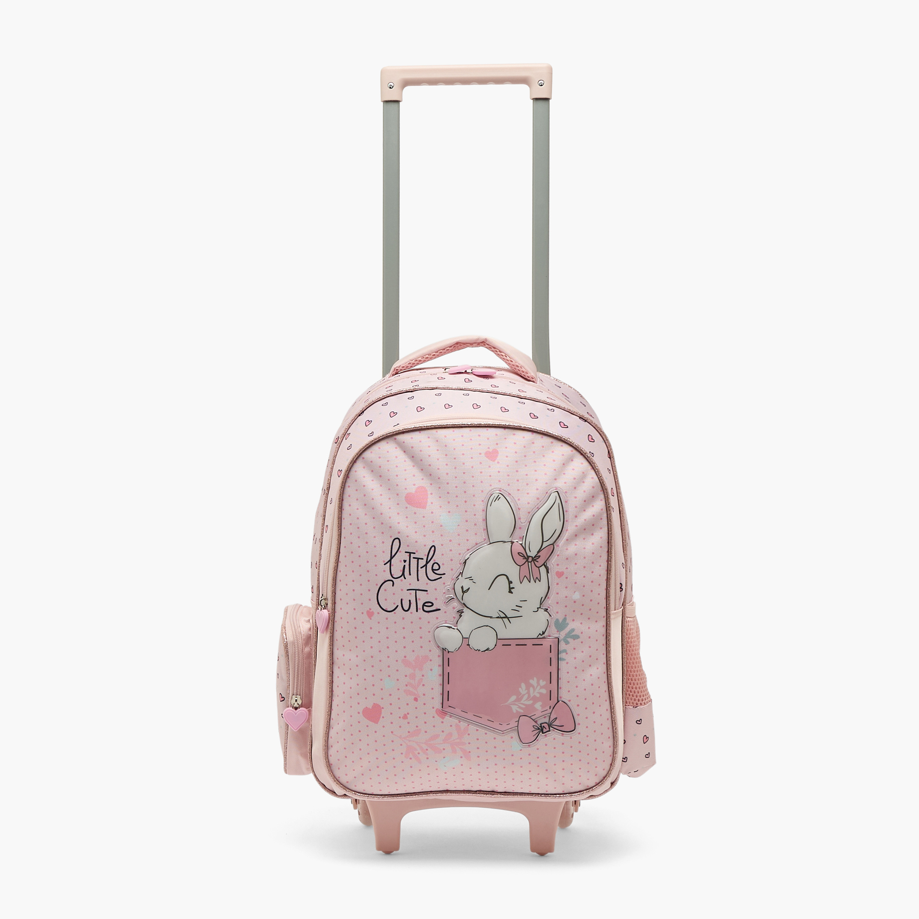 Juniors Rabbit Print 3-Piece School Trolley Bag Set for Girls 5-8 Years with Lunch Bag - 16 inches-school-bagsandbackpacks-trolleybags-image-7