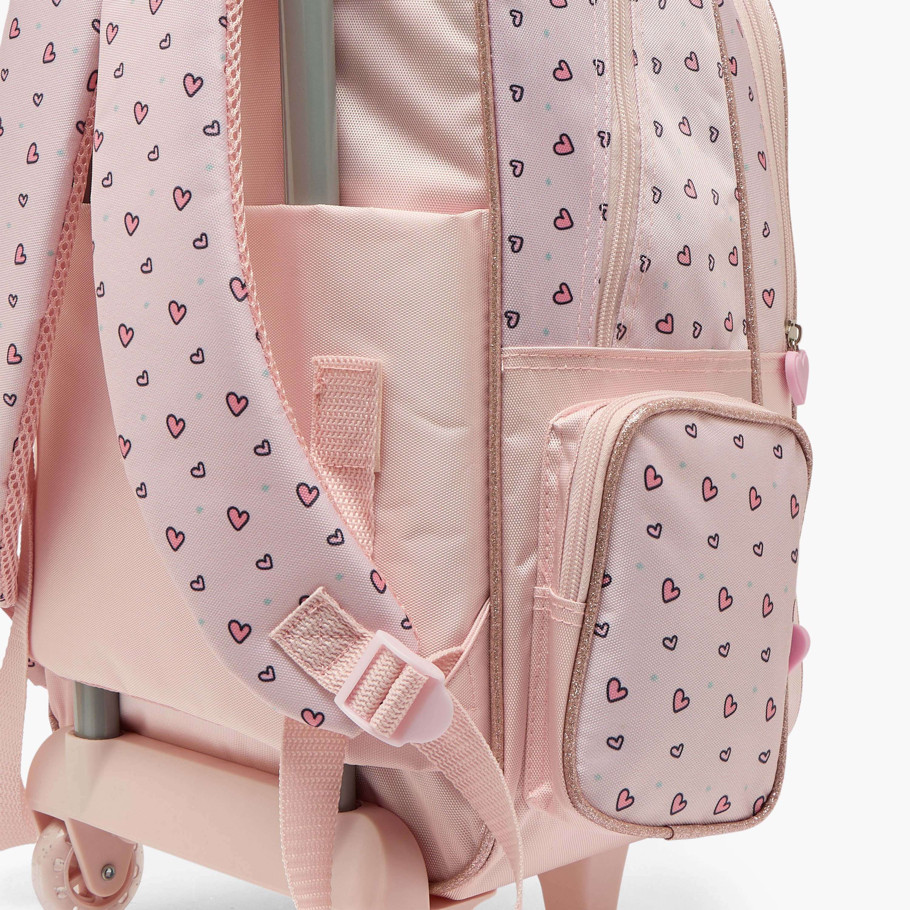 Juniors Rabbit Print 3-Piece School Trolley Bag Set for Girls 5-8 Years with Lunch Bag - 16 inches-school-bagsandbackpacks-trolleybags-image-9