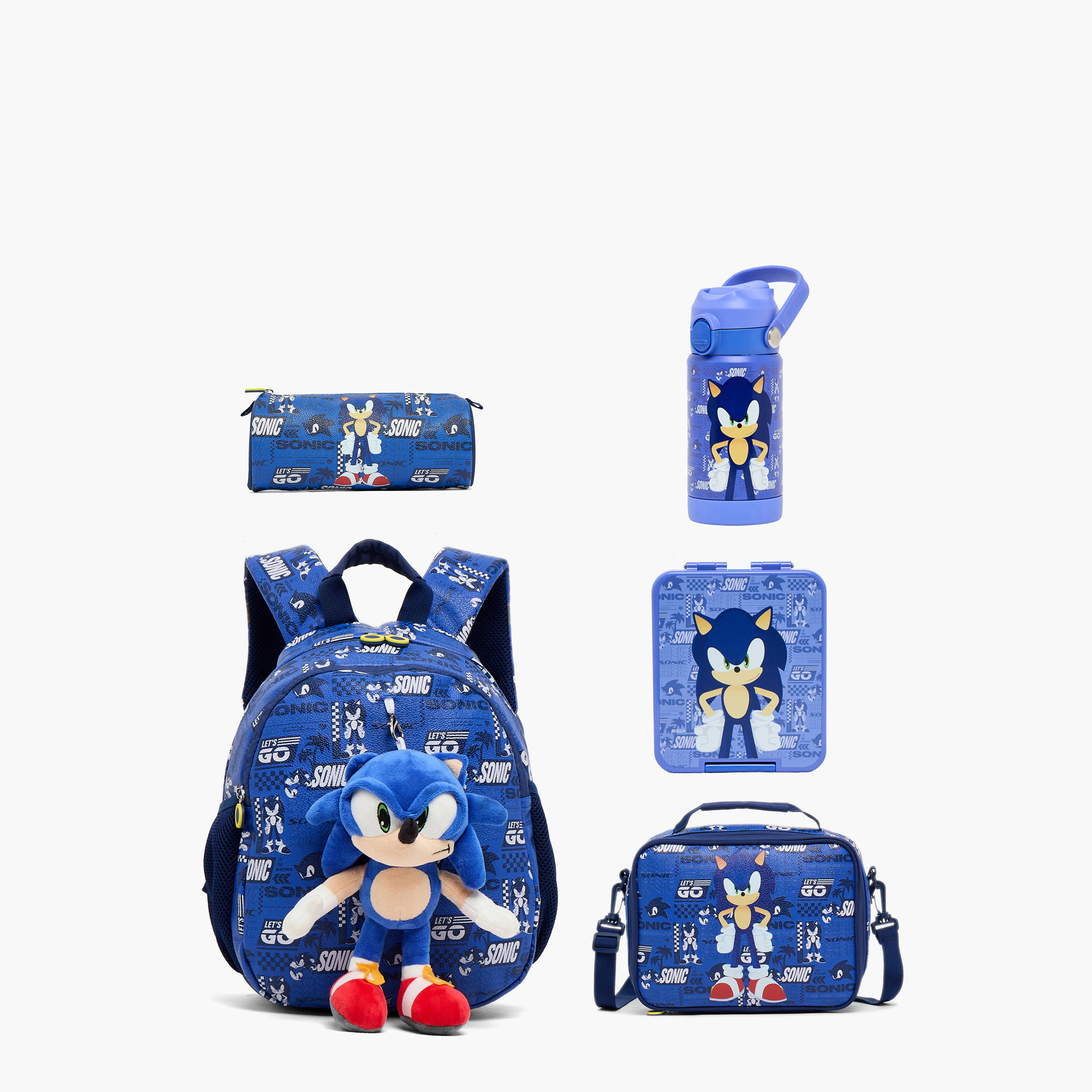 مقلمة بطبعات سونيك وسحاب إغلاق من سيجا-school-stationery-pencilcases-image-8