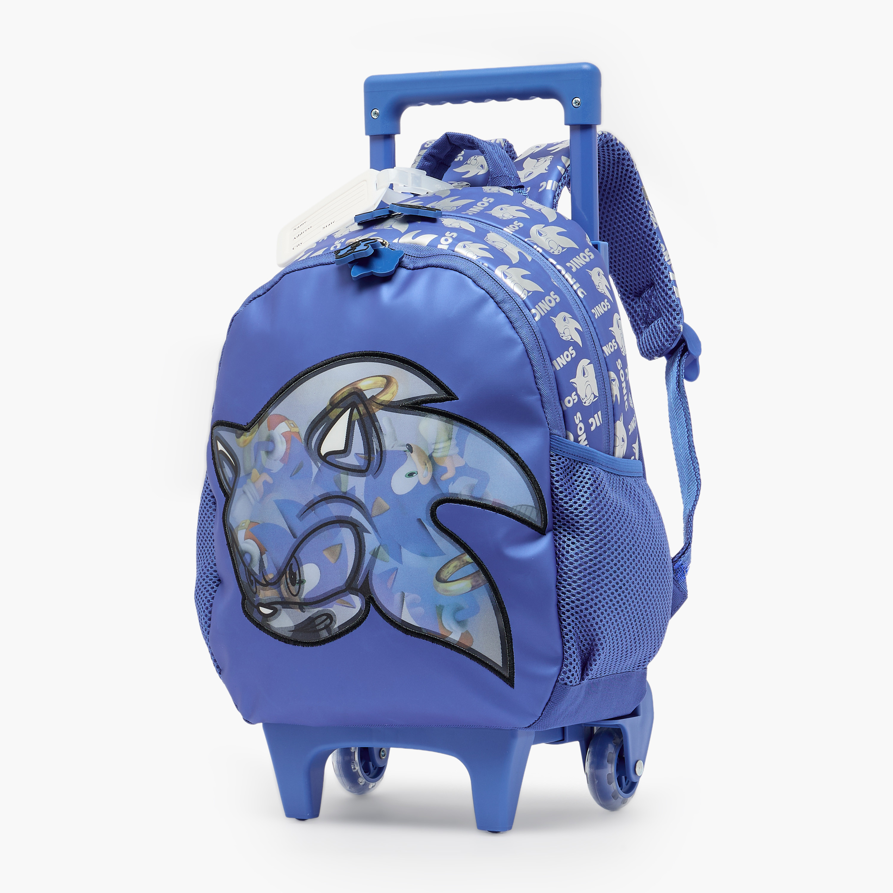 SEGA Sonic the Hedgehog Print Trolley Bag for Boys 3-5 Years with Durable Wheels - 14 inches-school-bagsandbackpacks-trolleybags-image-2