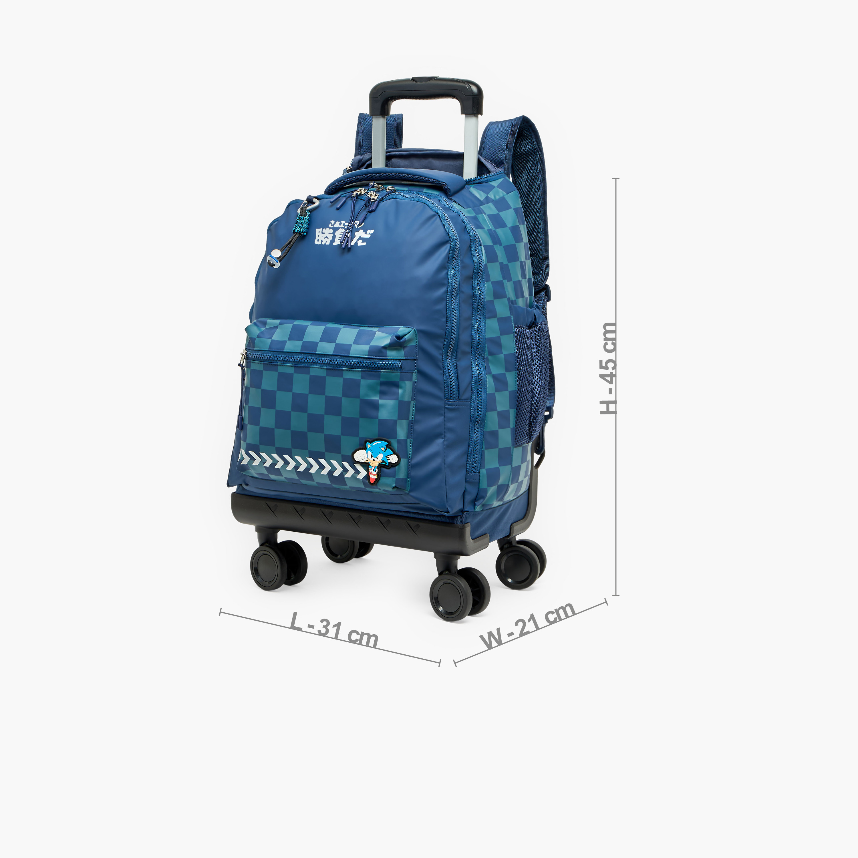 SEGA Sonic Accent Trolley Bag for Boys 8-12 Years Retractable Handle - 18 inches-school-bagsandbackpacks-trolleybags-image-9