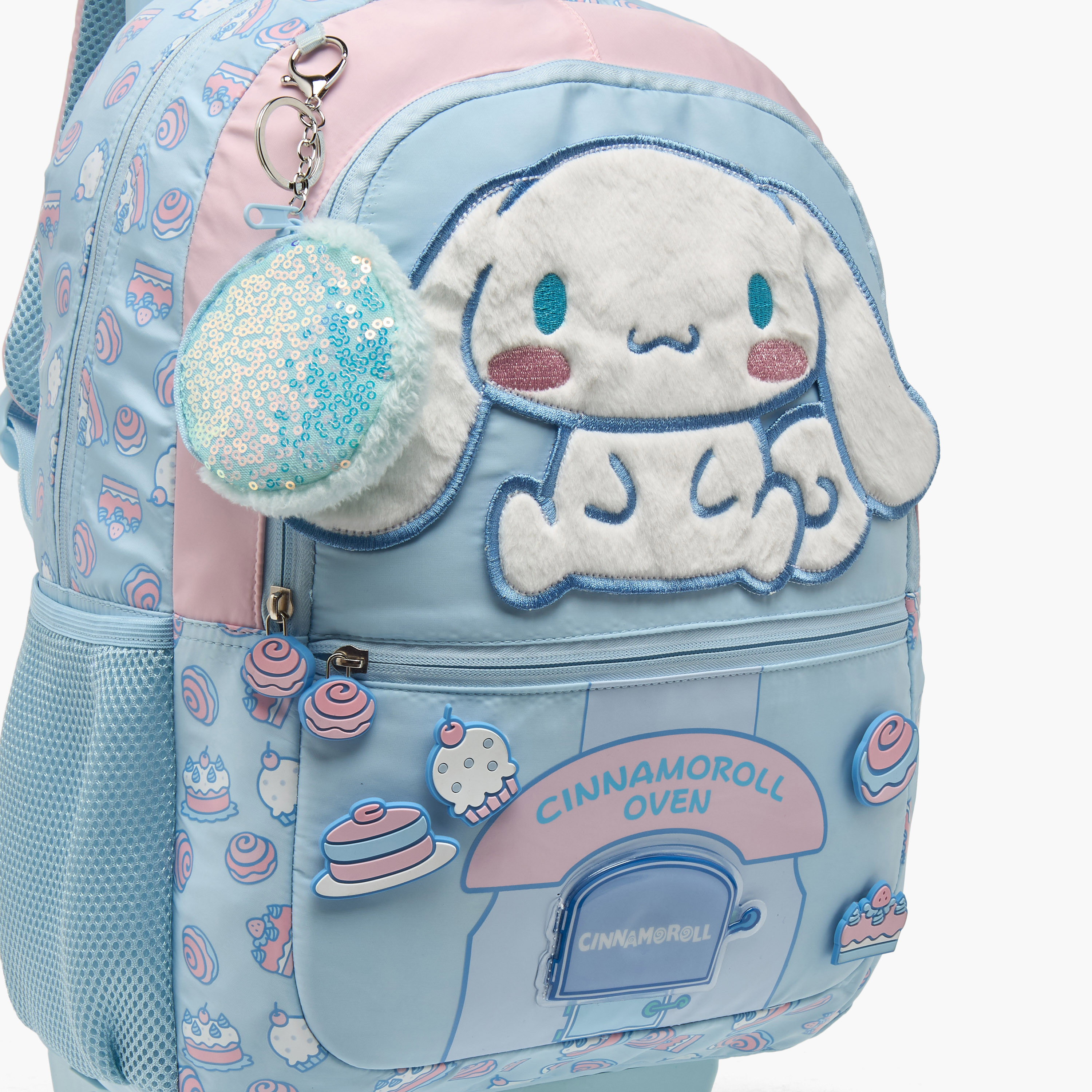 شنطة ترولي بتزيينات سينامورول ومقبض قابل للسحب للبنات من 5 - 8 سنوات من سانريو - 16 بوصة-school-bagsandbackpacks-trolleybags-image-4