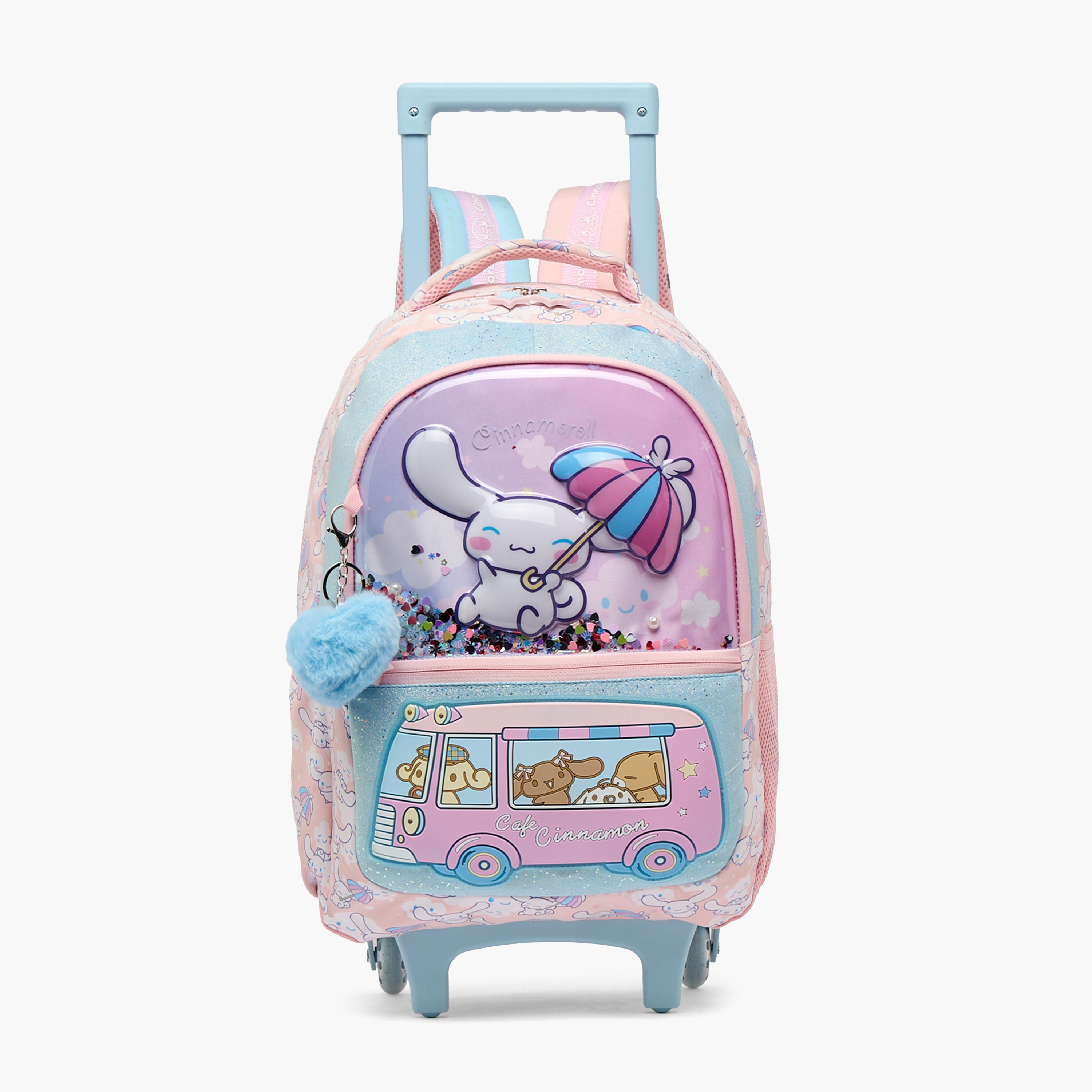 Sanrio Cinnamoroll Print Trolley Bag for Girls 5-8 Years Retractable Handle - 16 inches-school-bagsandbackpacks-trolleybags-image-1