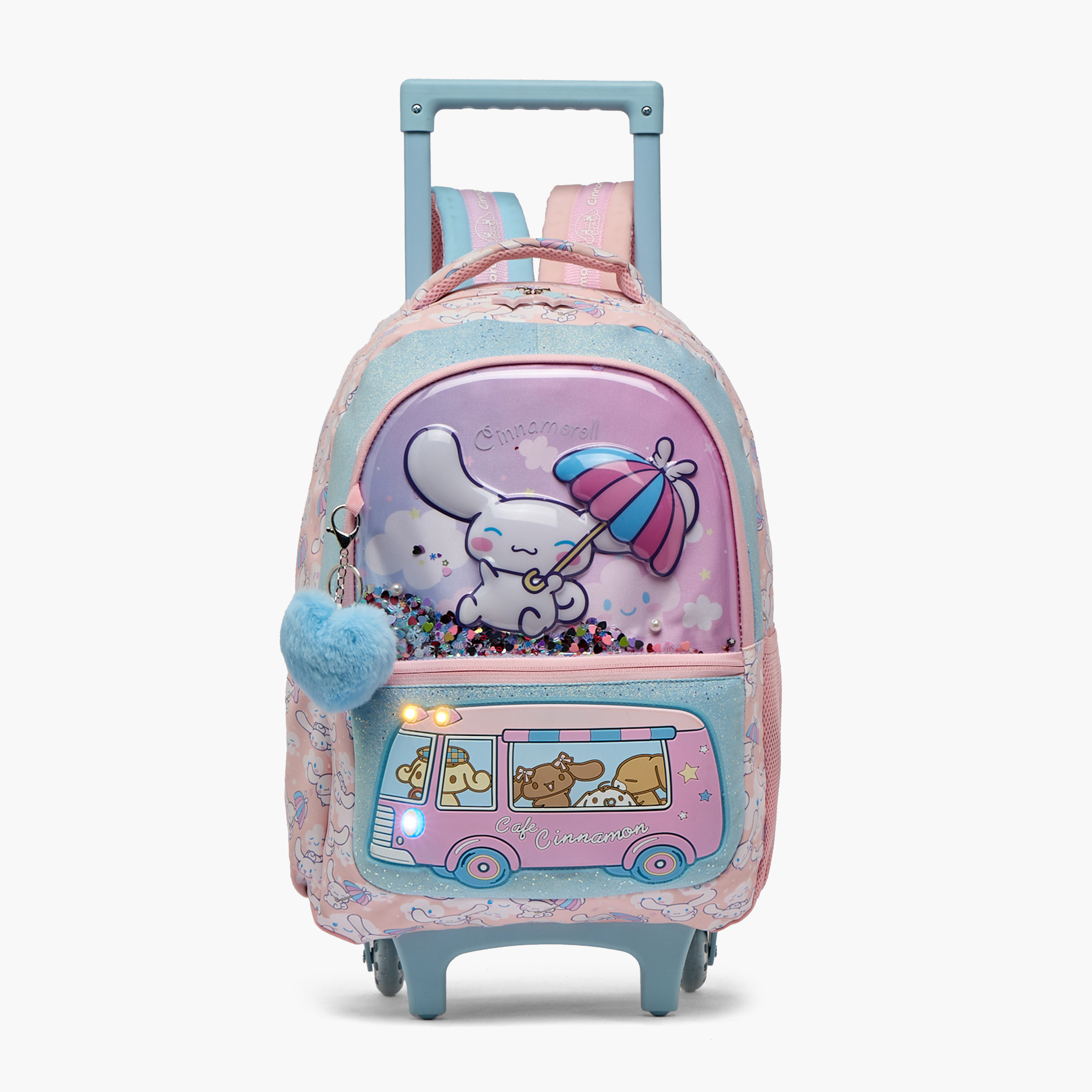 Sanrio Cinnamoroll Print Trolley Bag for Girls 5-8 Years Retractable Handle - 16 inches-school-bagsandbackpacks-trolleybags-image-12