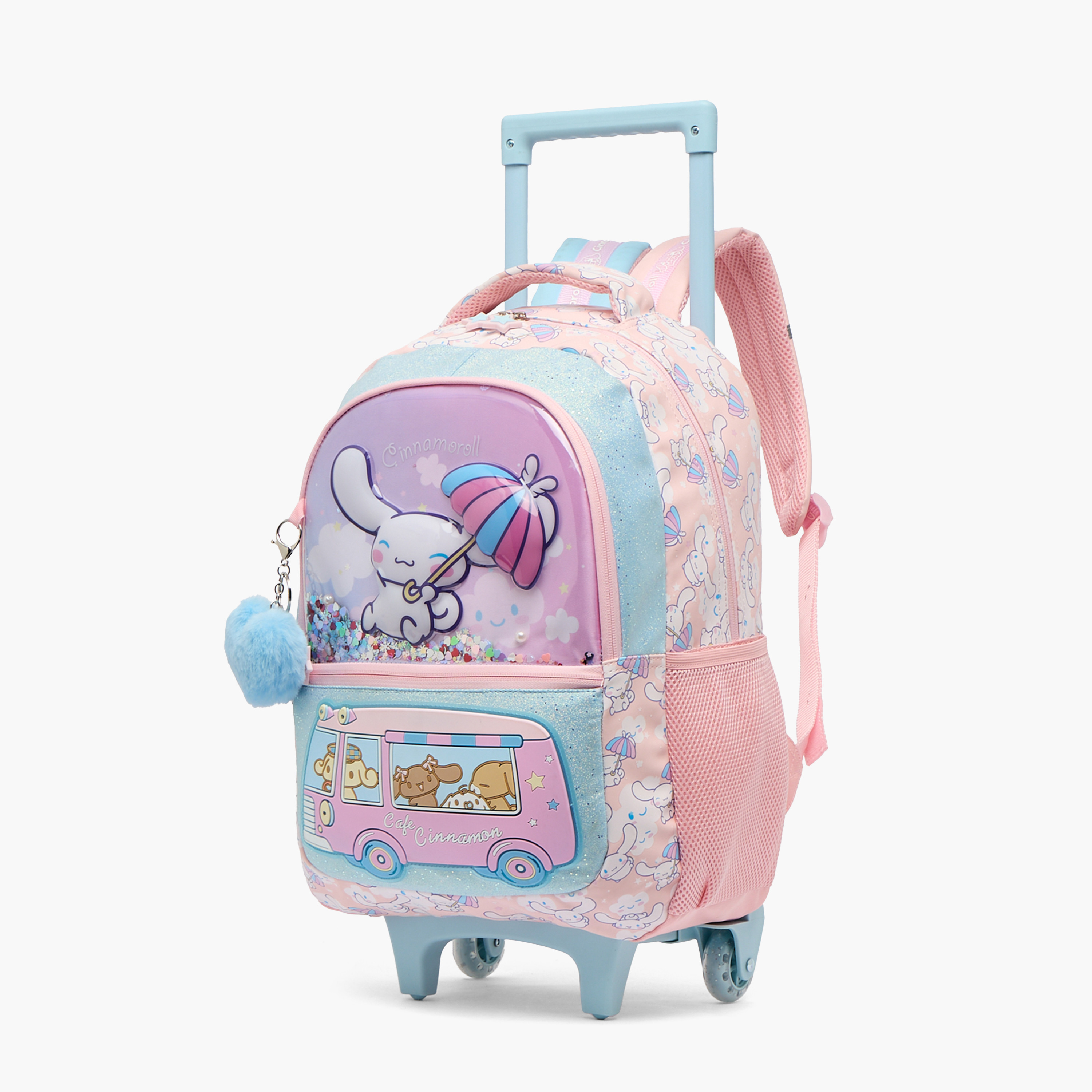 Sanrio Cinnamoroll Print Trolley Bag for Girls 5-8 Years Retractable Handle - 16 inches-school-bagsandbackpacks-trolleybags-image-5