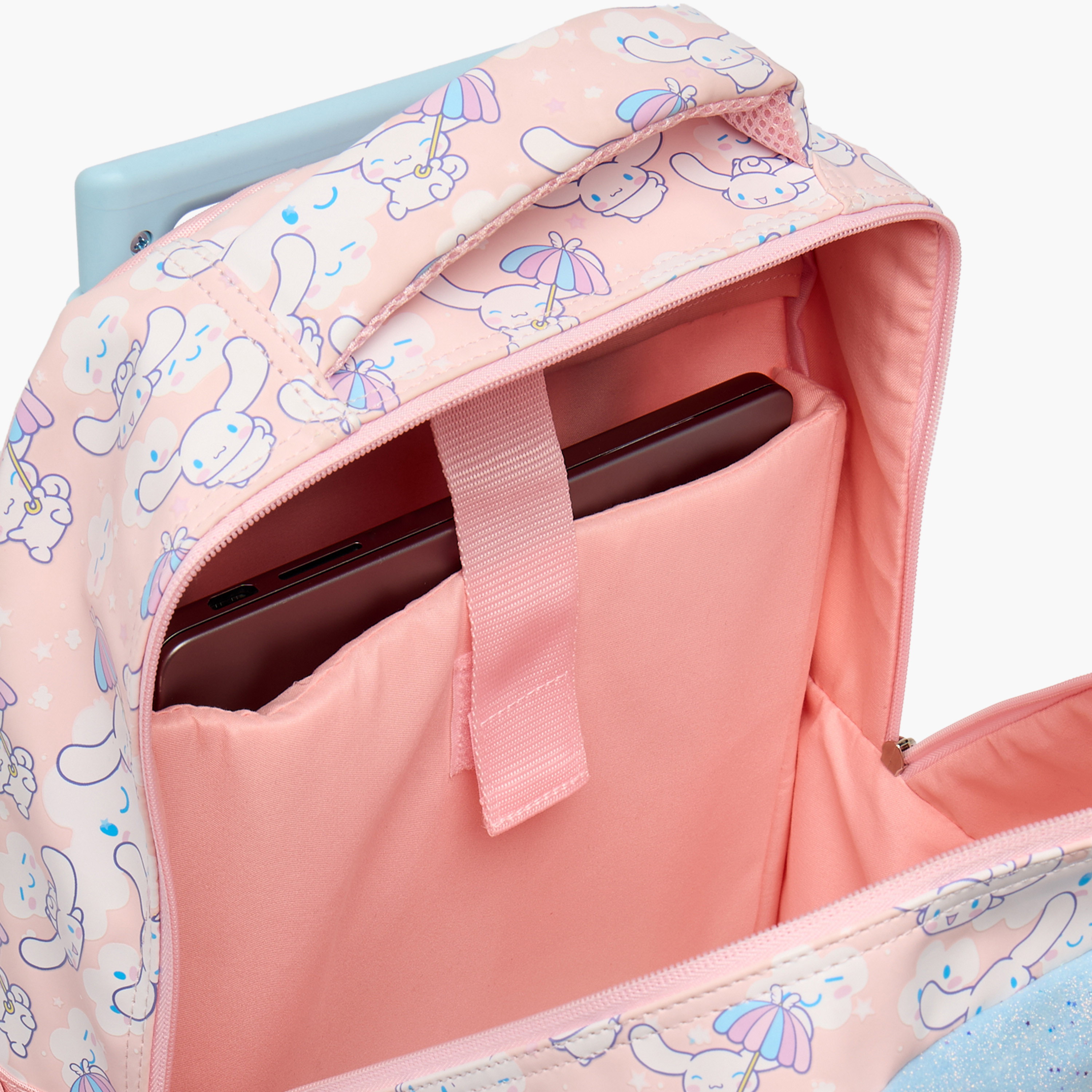 Sanrio Cinnamoroll Print Trolley Bag for Girls 5-8 Years Retractable Handle - 16 inches-school-bagsandbackpacks-trolleybags-image-6