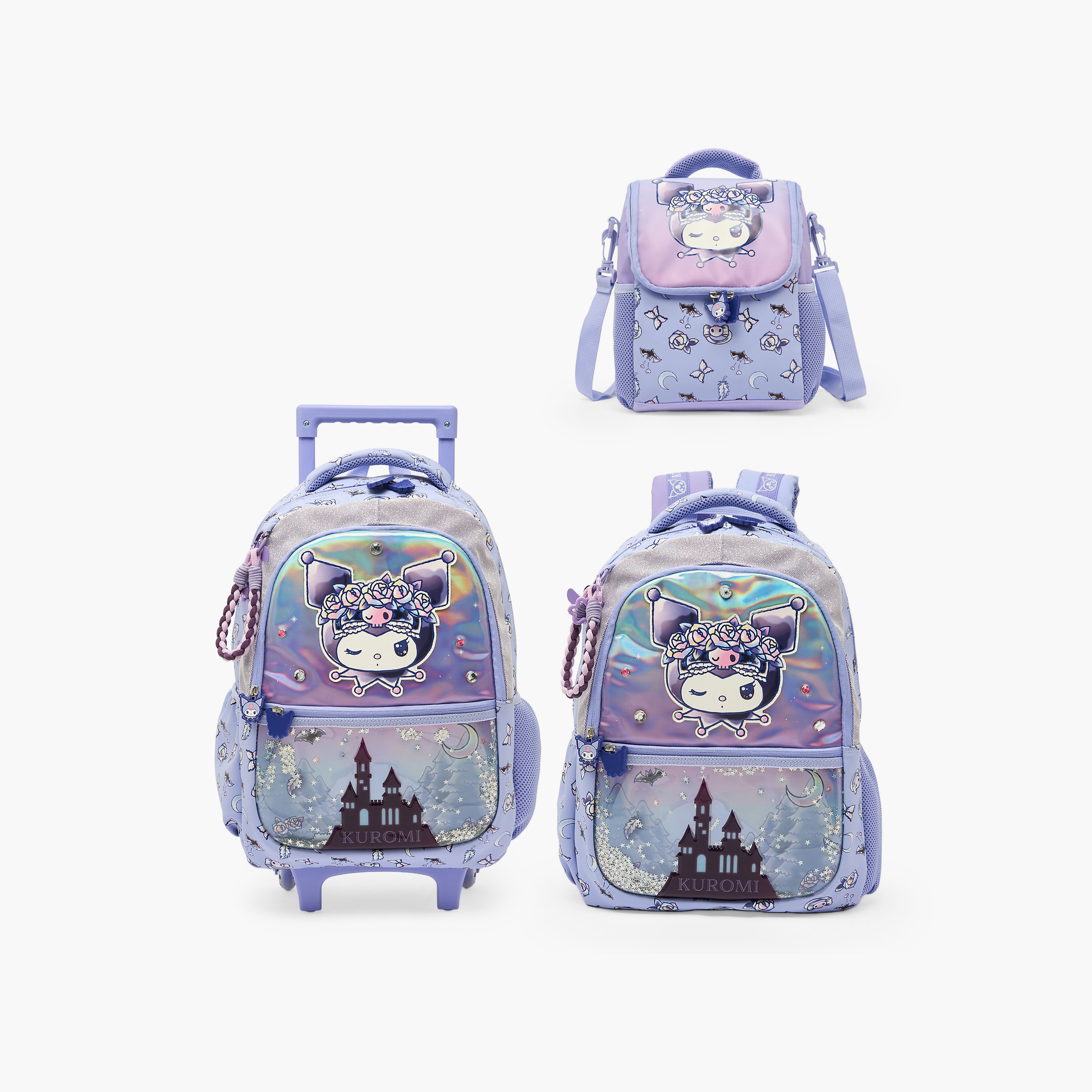 شنطة ظهر بطبعات كورومي وحمالات مبطنة للفتيات من 5-8 سنوات من سانريو - 16 بوصة-school-bagsandbackpacks-backpacks-image-12