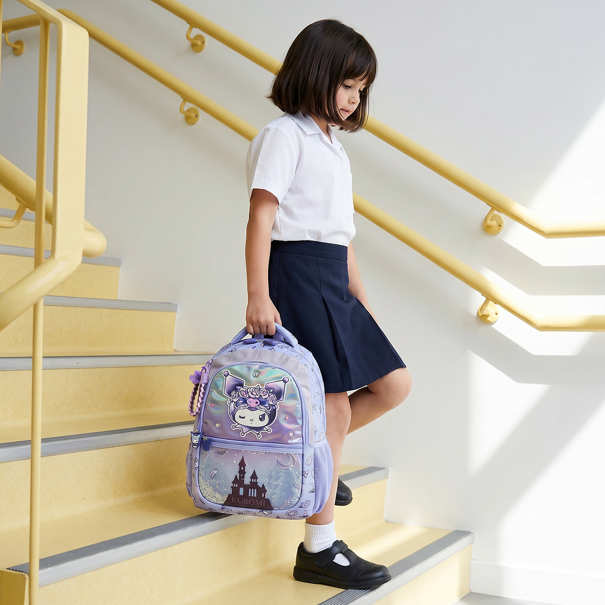 شنطة ظهر بطبعات كورومي وحمالات مبطنة للفتيات من 5-8 سنوات من سانريو - 16 بوصة-school-bagsandbackpacks-backpacks-image-3