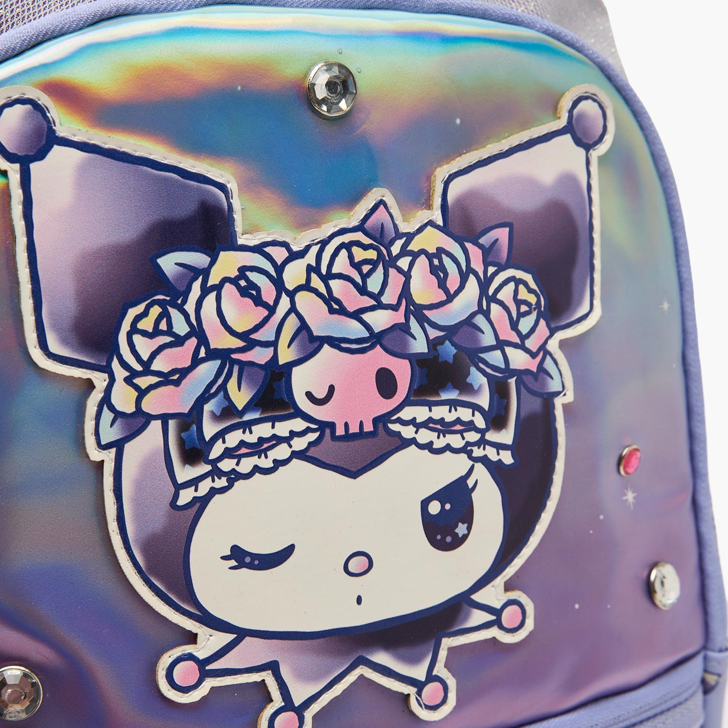 Sanrio Kuromi Print Trolley Bag for Girls 5-8 Years Retractable Handle - 16 inches-school-bagsandbackpacks-trolleybags-image-7