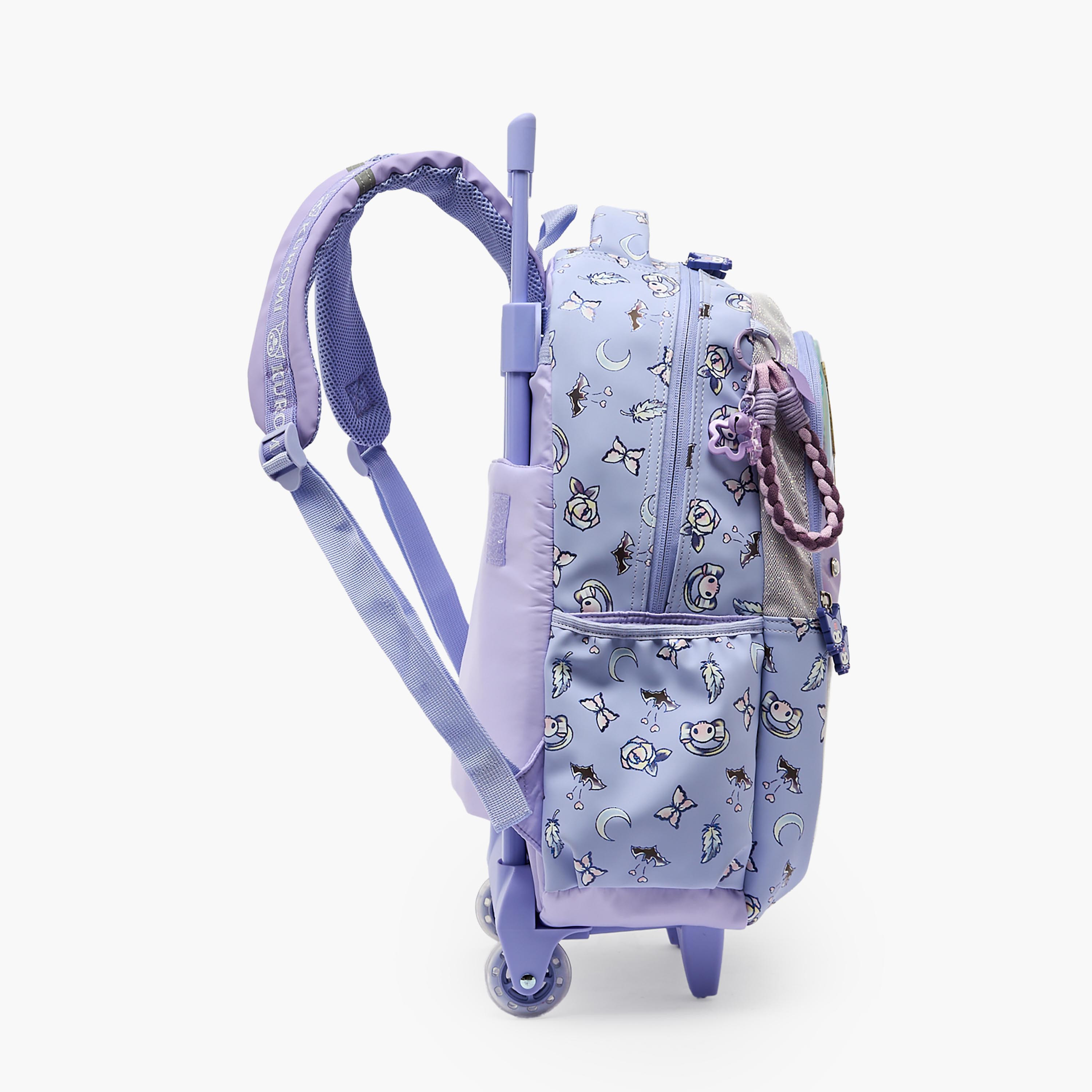 Sanrio Kuromi Print Trolley Bag for Girls 5-8 Years Retractable Handle - 16 inches-school-bagsandbackpacks-trolleybags-image-9