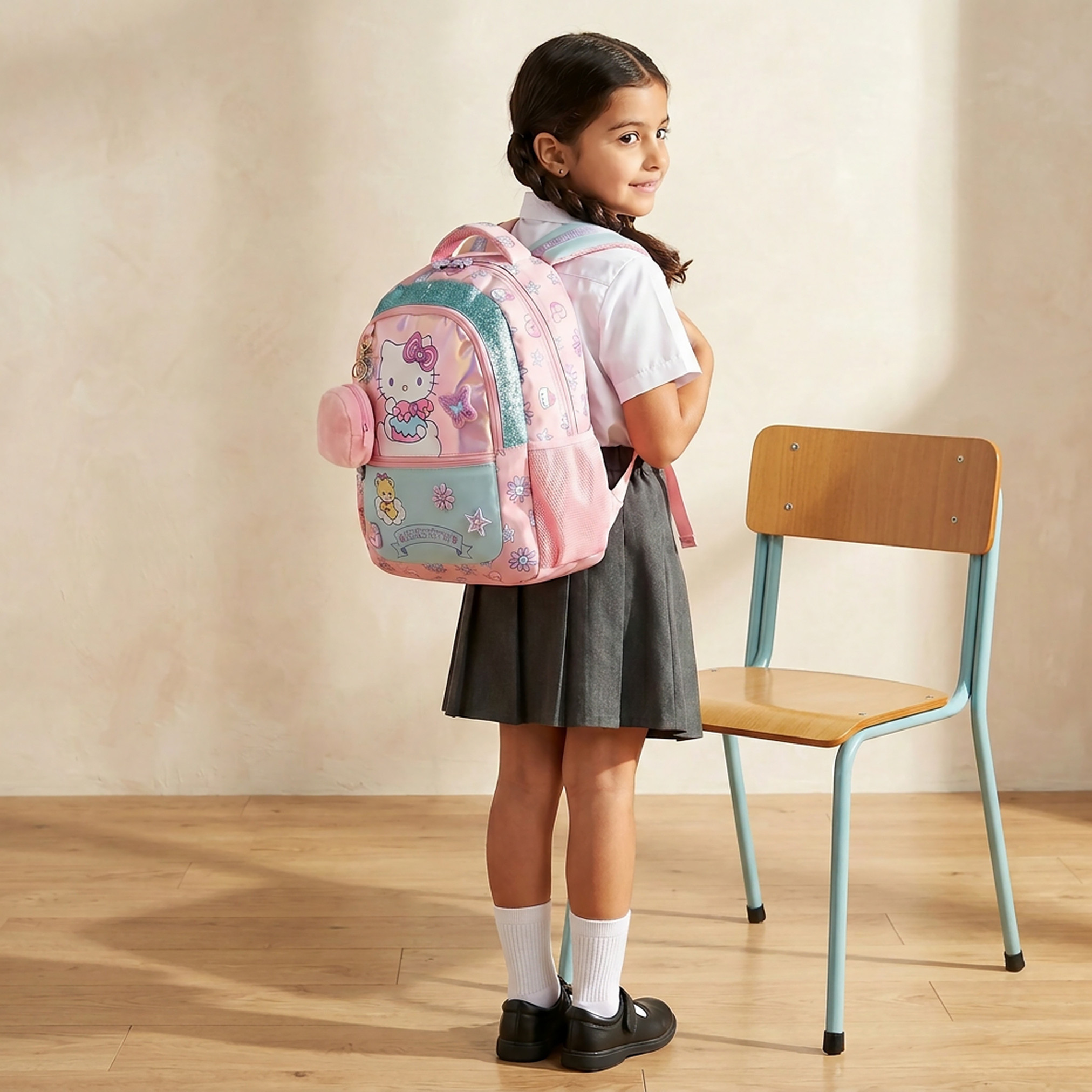 Sanrio Hello Kitty Print Backpack for Girls 5-8 Years with Padded Shoulder Straps - 16 inches-school-bagsandbackpacks-backpacks-image-4