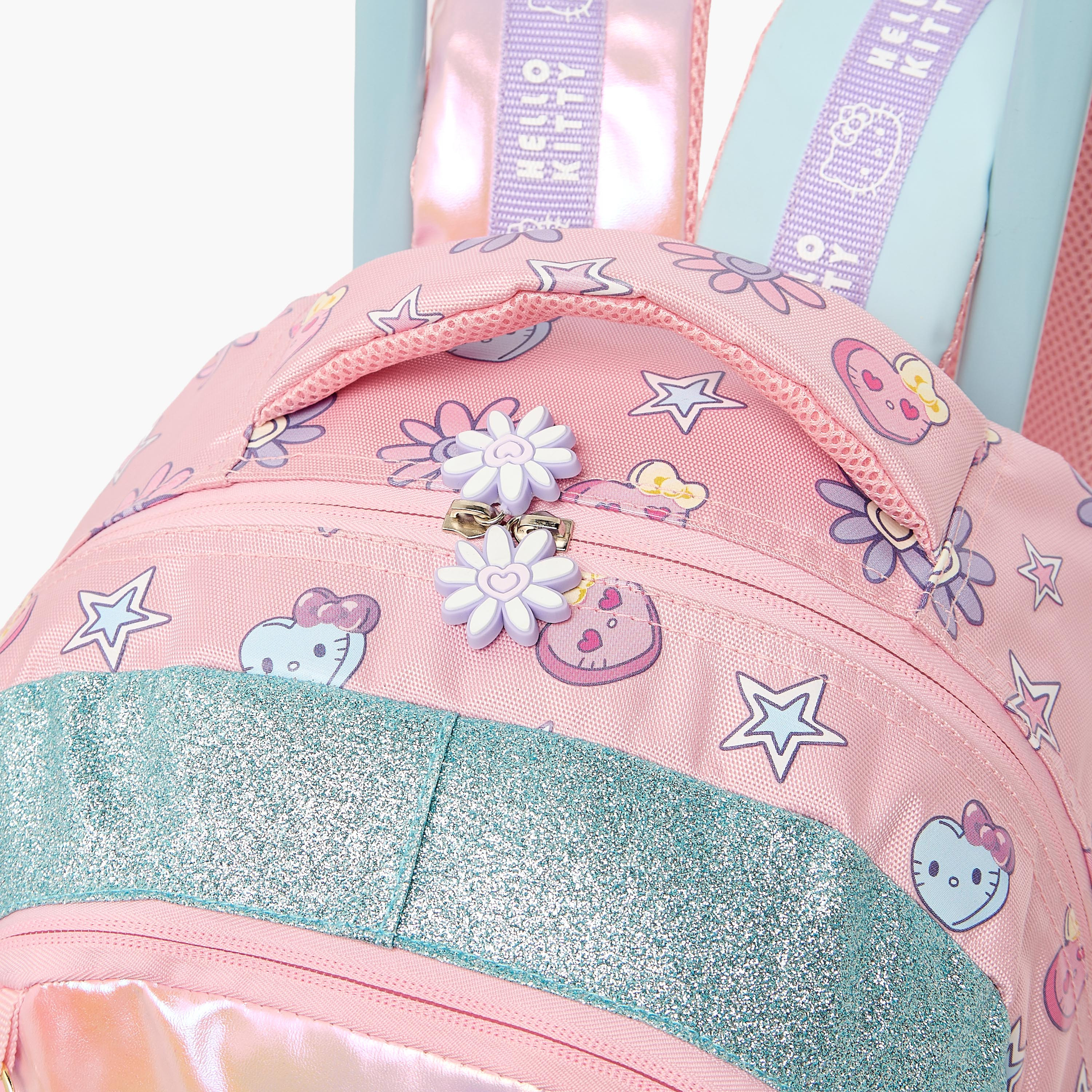 Sanrio Hello Kitty Print Trolley Bag for Girls 5-8 Years Retractable Handle - 16 inches-school-bagsandbackpacks-trolleybags-image-5