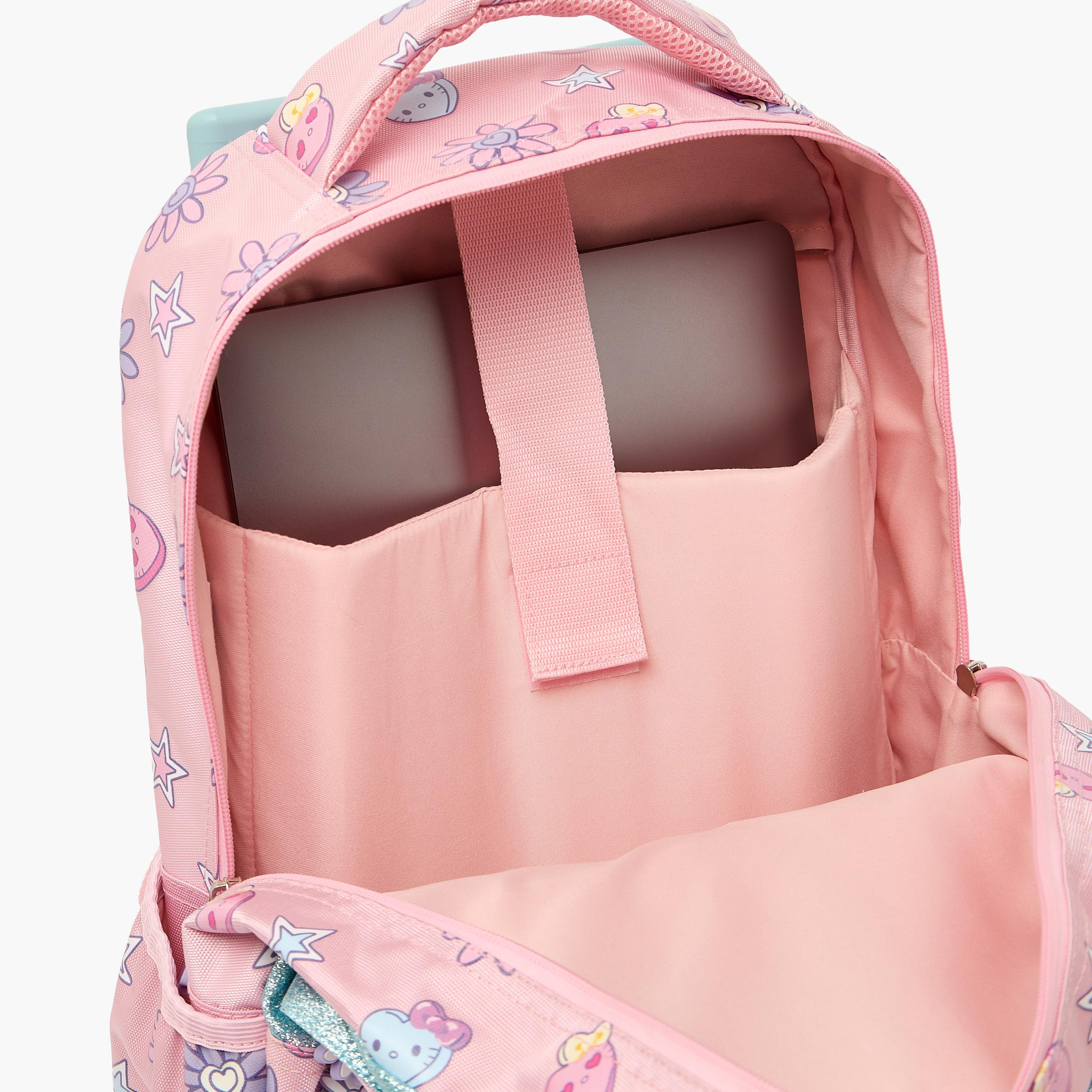 Sanrio Hello Kitty Print Trolley Bag for Girls 5-8 Years Retractable Handle - 16 inches-school-bagsandbackpacks-trolleybags-image-7