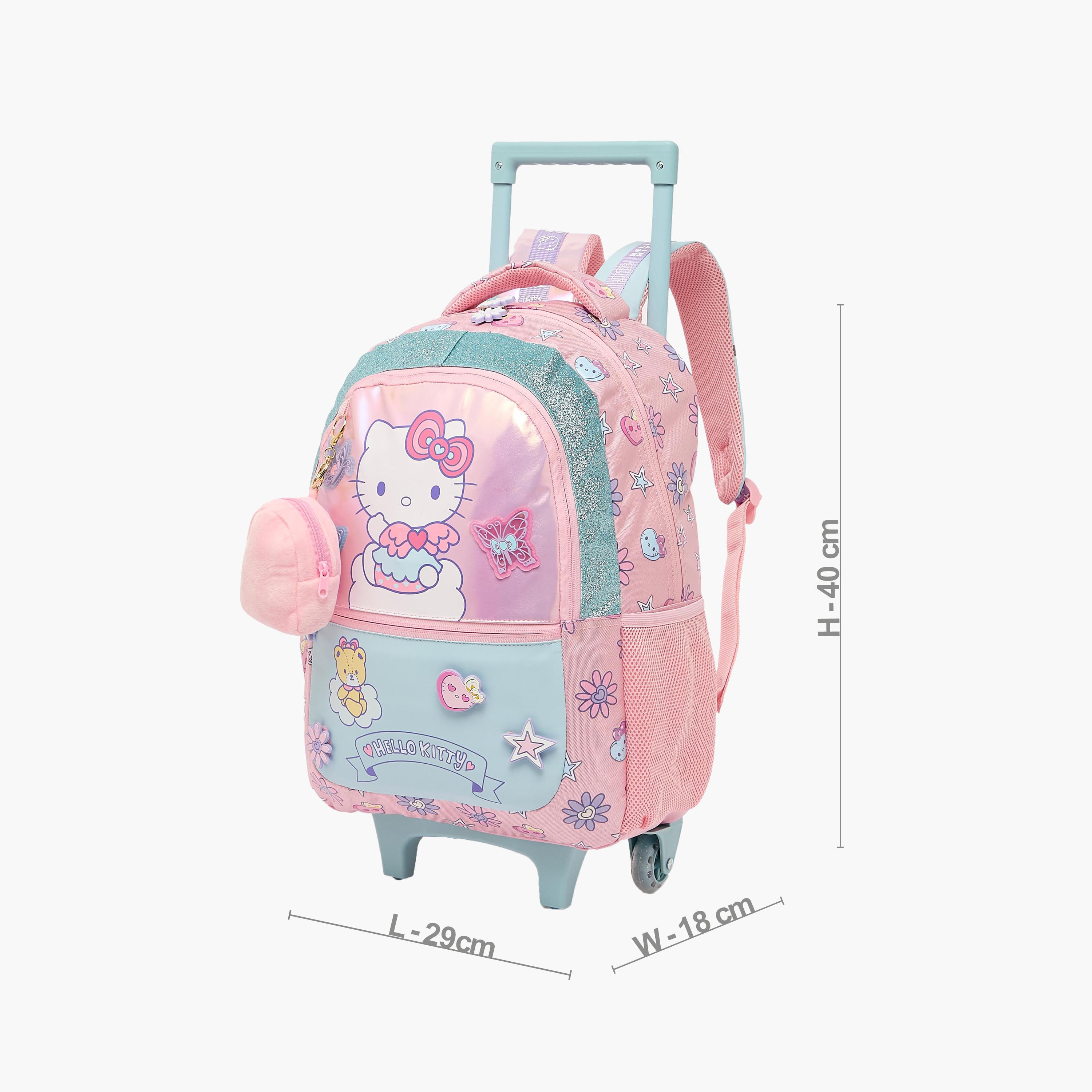Sanrio Hello Kitty Print Trolley Bag for Girls 5-8 Years Retractable Handle - 16 inches-school-bagsandbackpacks-trolleybags-image-8