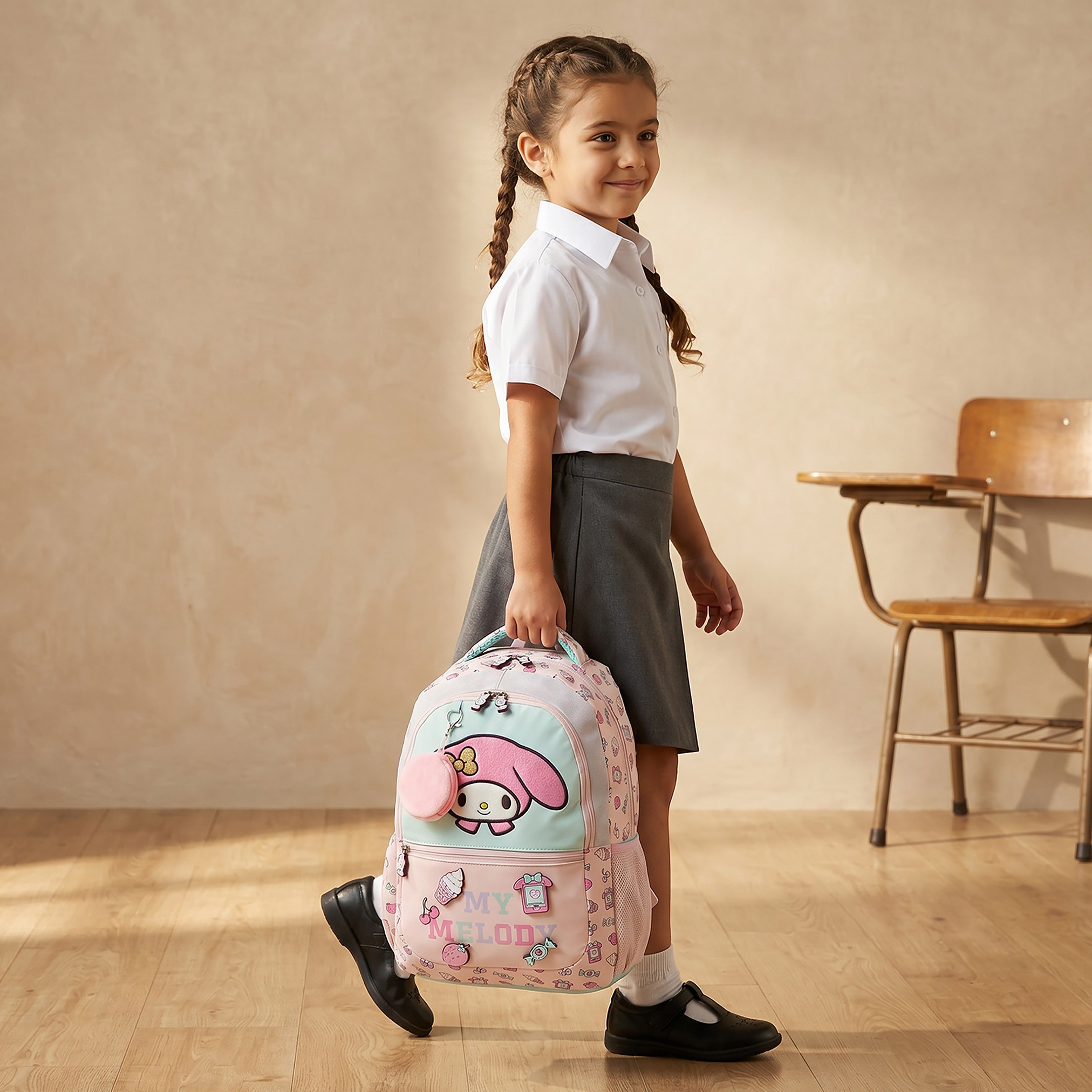 شنطة مدرسية بتفاصيل ماي ميلودي وحمالات كتف مبطنة للبنات 8-13 سنوات-school-bagsandbackpacks-backpacks-image-3