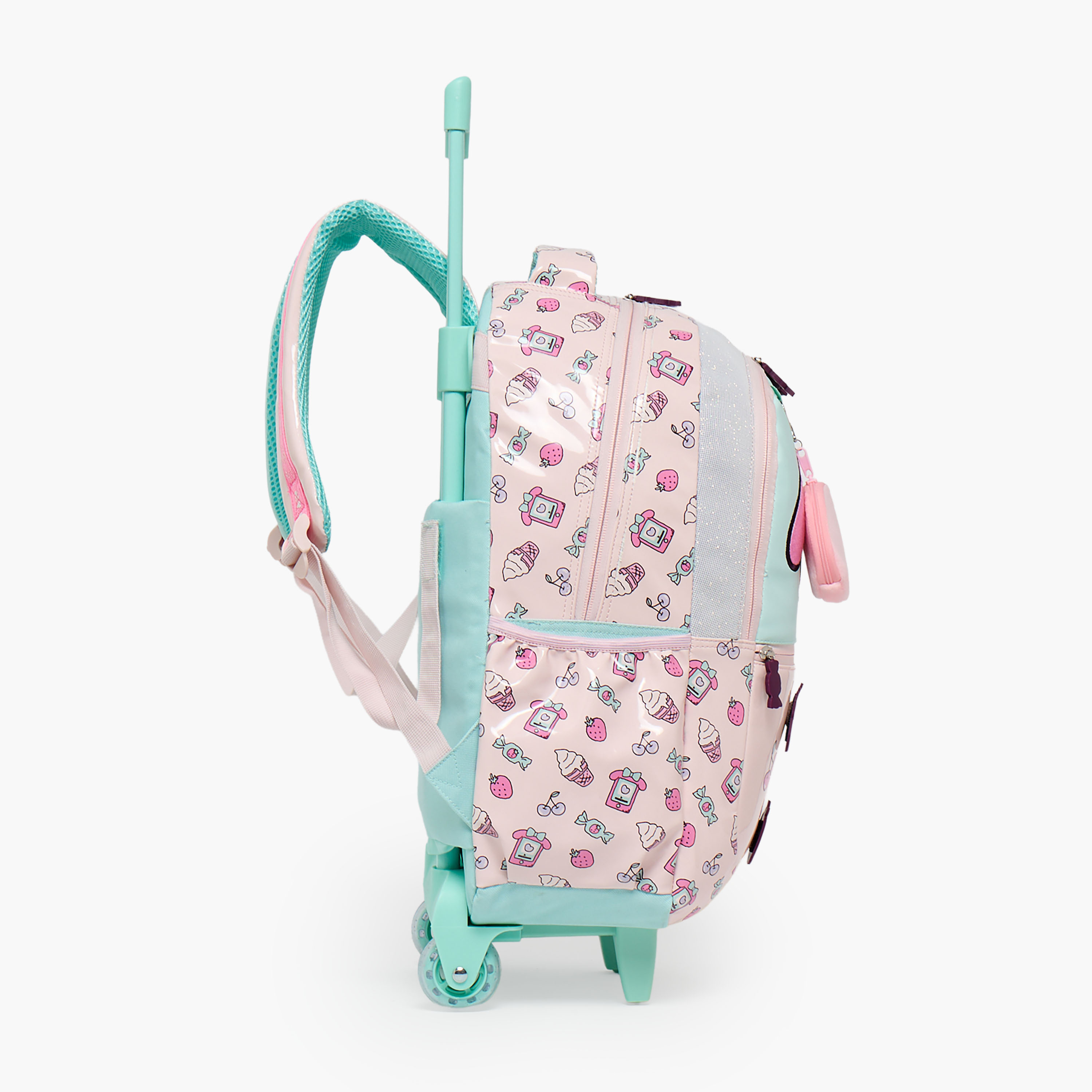 شنطة ترولي بطبعات وبعجلات متينة للبنات 5-8 سنة من سانريو- 16 بوصة-school-bagsandbackpacks-trolleybags-image-9