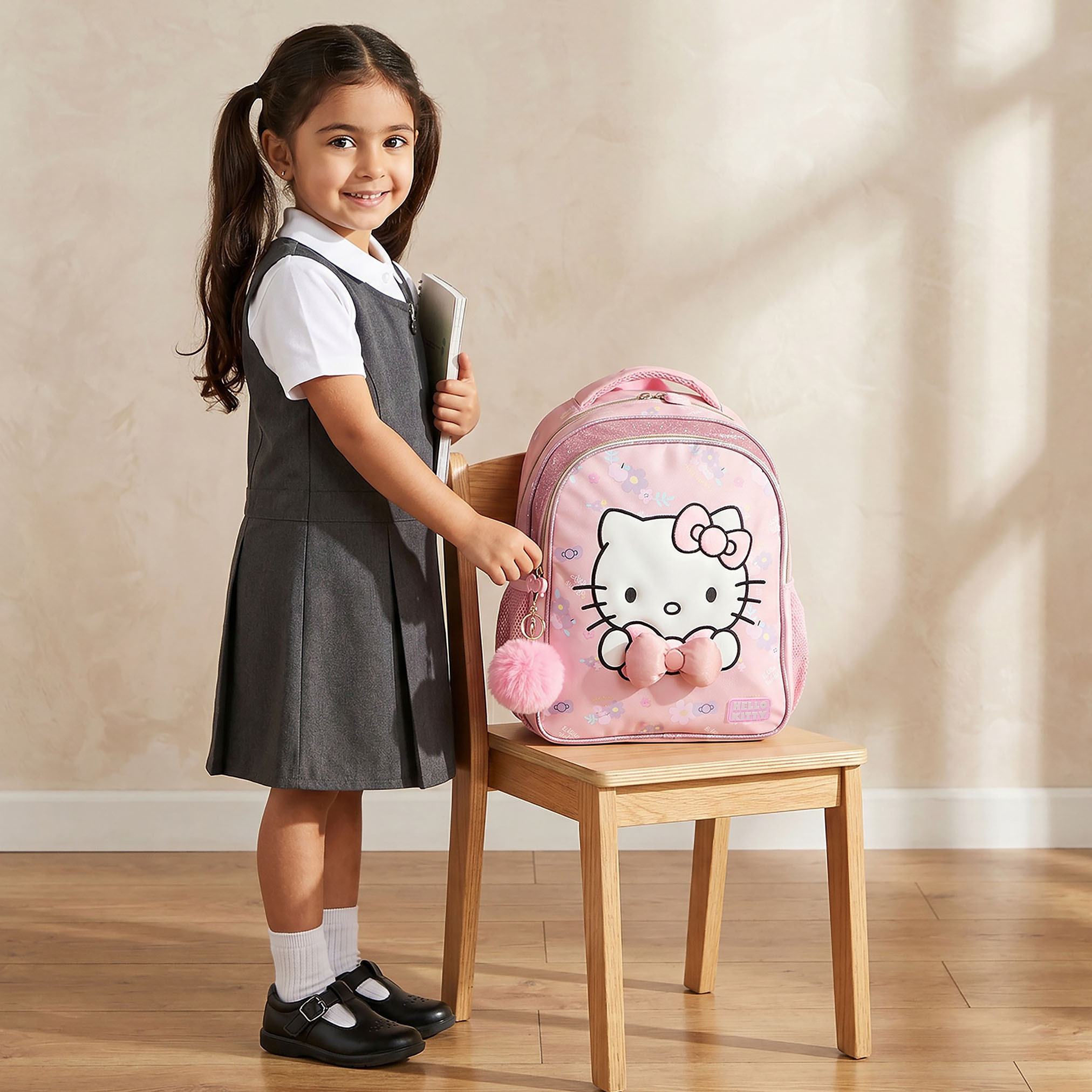 شنطة ظهر مطبوعة للبنات من 5-8 سنوات مع أحزمة كتف قابلة للتعديل - 14 بوصة من سانريو-school-bagsandbackpacks-backpacks-image-3