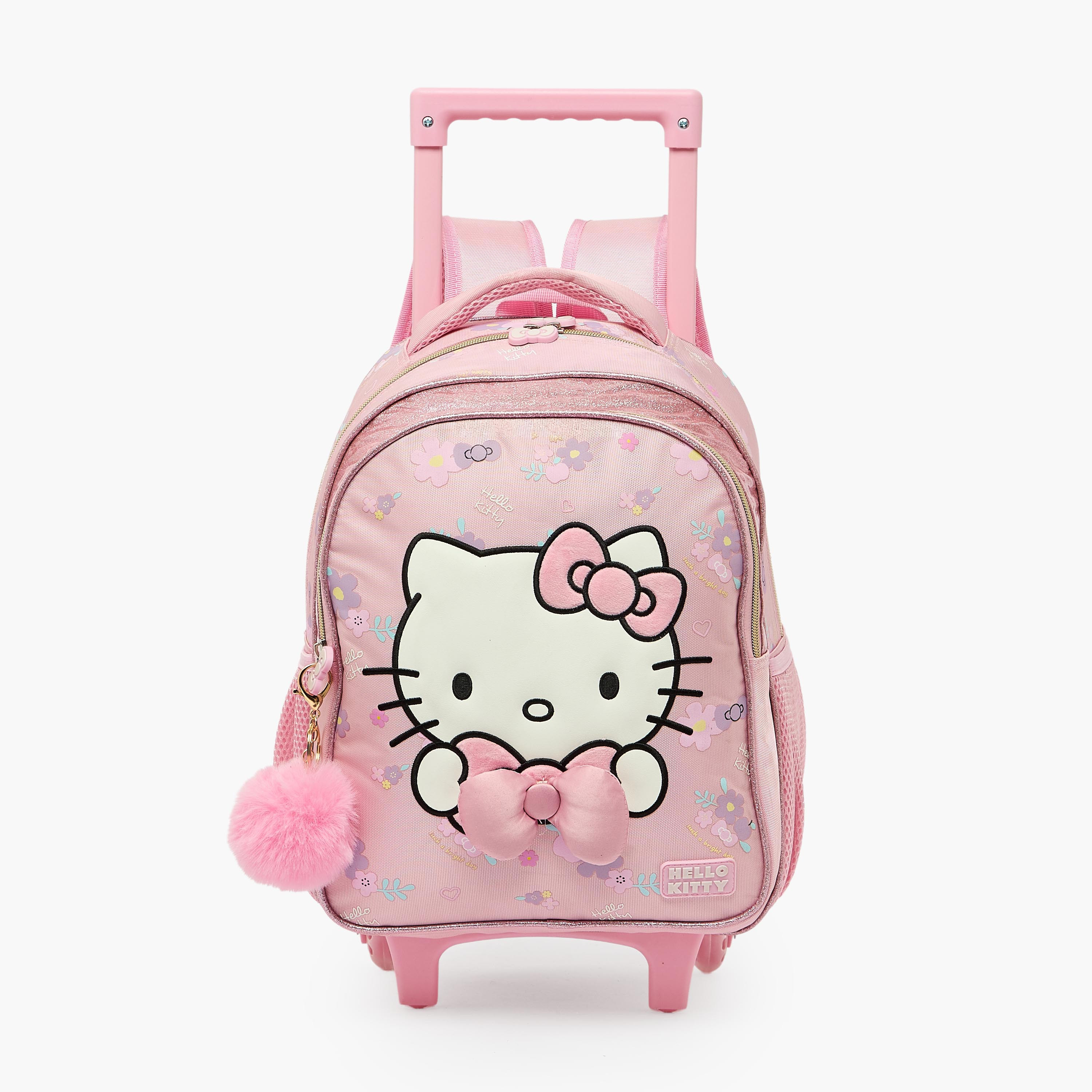شنطة ترولي بمقبض قابل للسحب وطبعات للبنات 3- 5 سنوات من سانريو - 14 بوصة-school-bagsandbackpacks-trolleybags-image-1